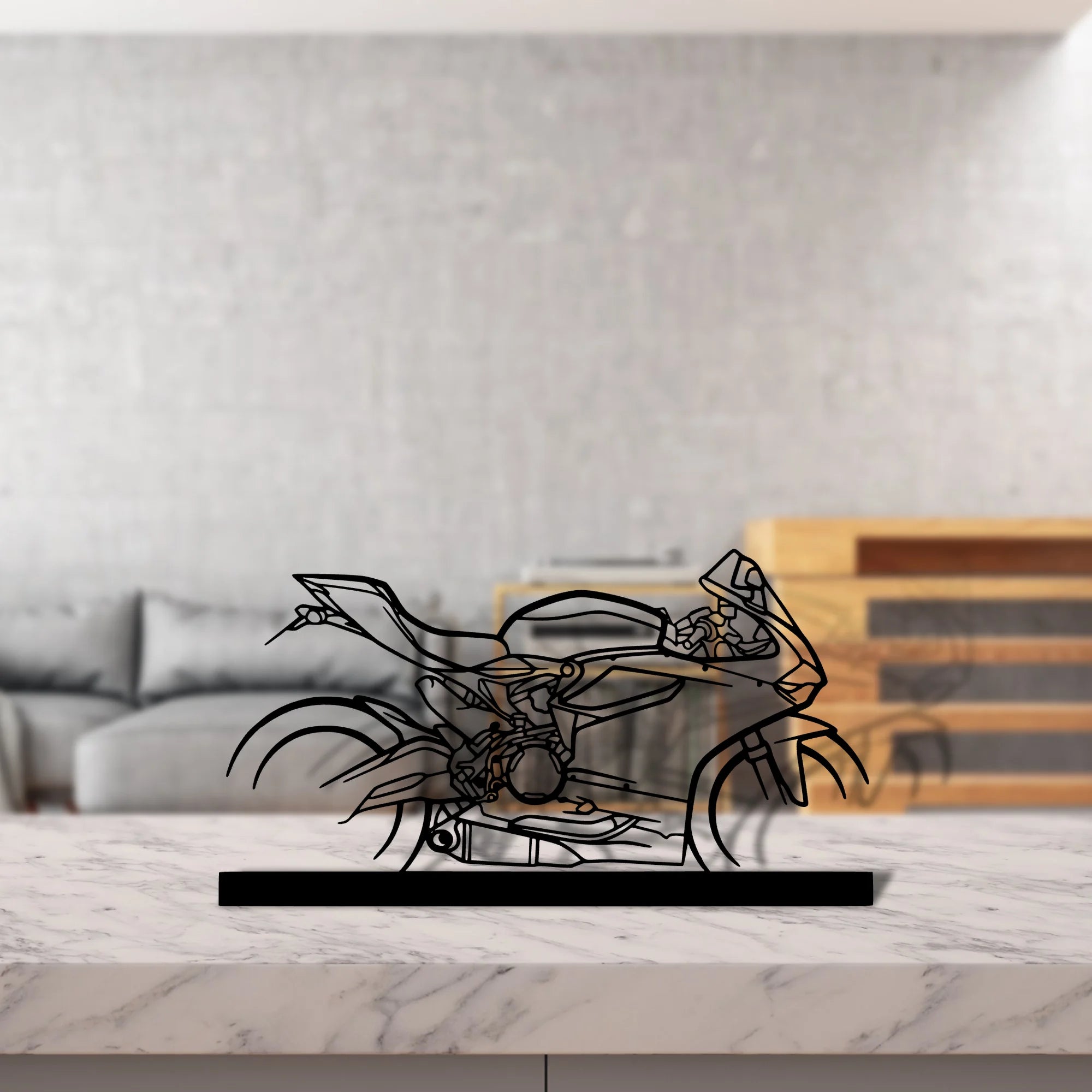 899-panigale Silhouette Metal Art Stand - Aero Silhouette