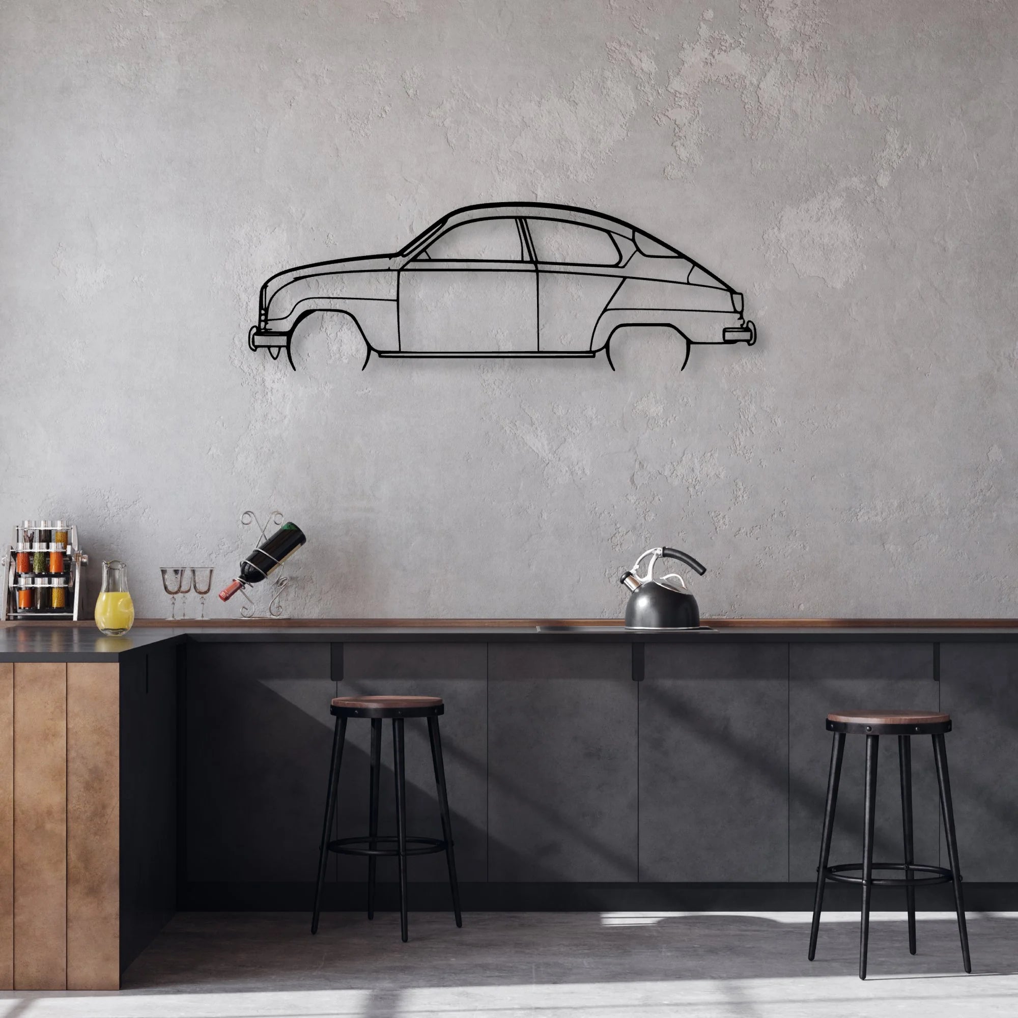 96 Yearmodel 1964 Classic Silhouette Metal Wall Art - Automotive Garage Decor