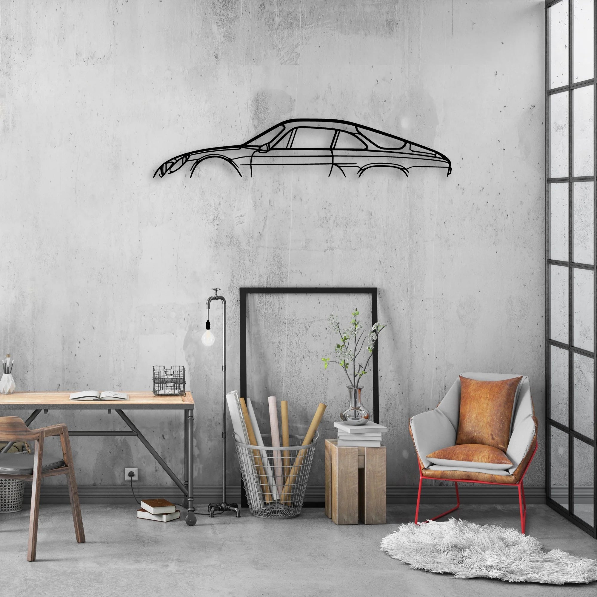 A110 1970 Classic Silhouette Metal Wall Art - Automotive Garage Decor