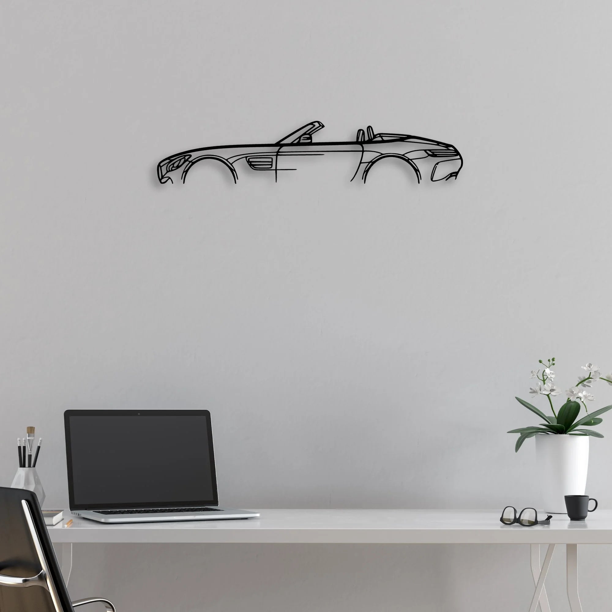AMG GTC convertible Classic Silhouette Metal Wall Art - Automotive Garage Decor