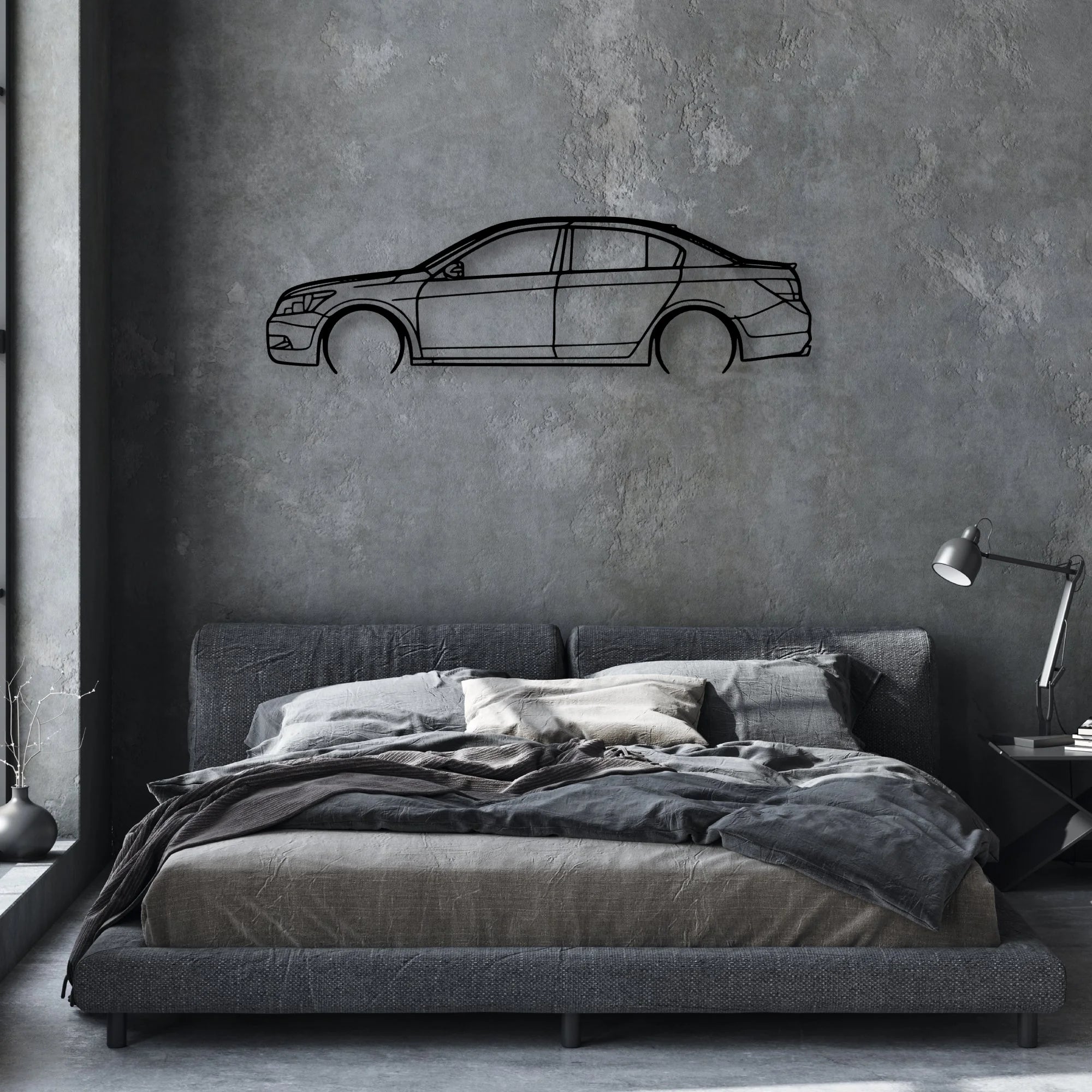 Accord 2009 Classic Silhouette Metal Wall Art - Automotive Garage Decor