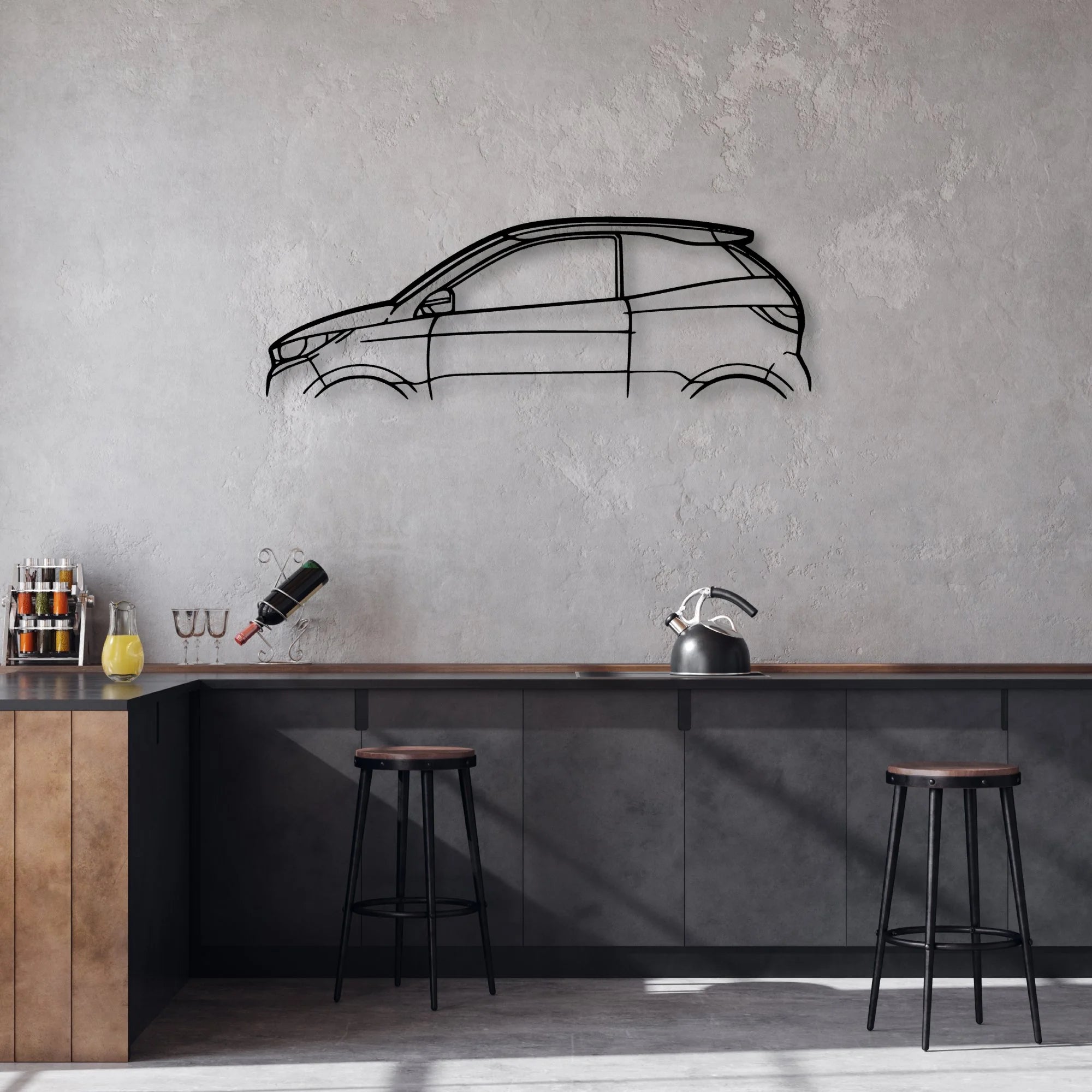 Aixam Coupe GTI Classic Silhouette Metal Wall Art - Automotive Garage Decor