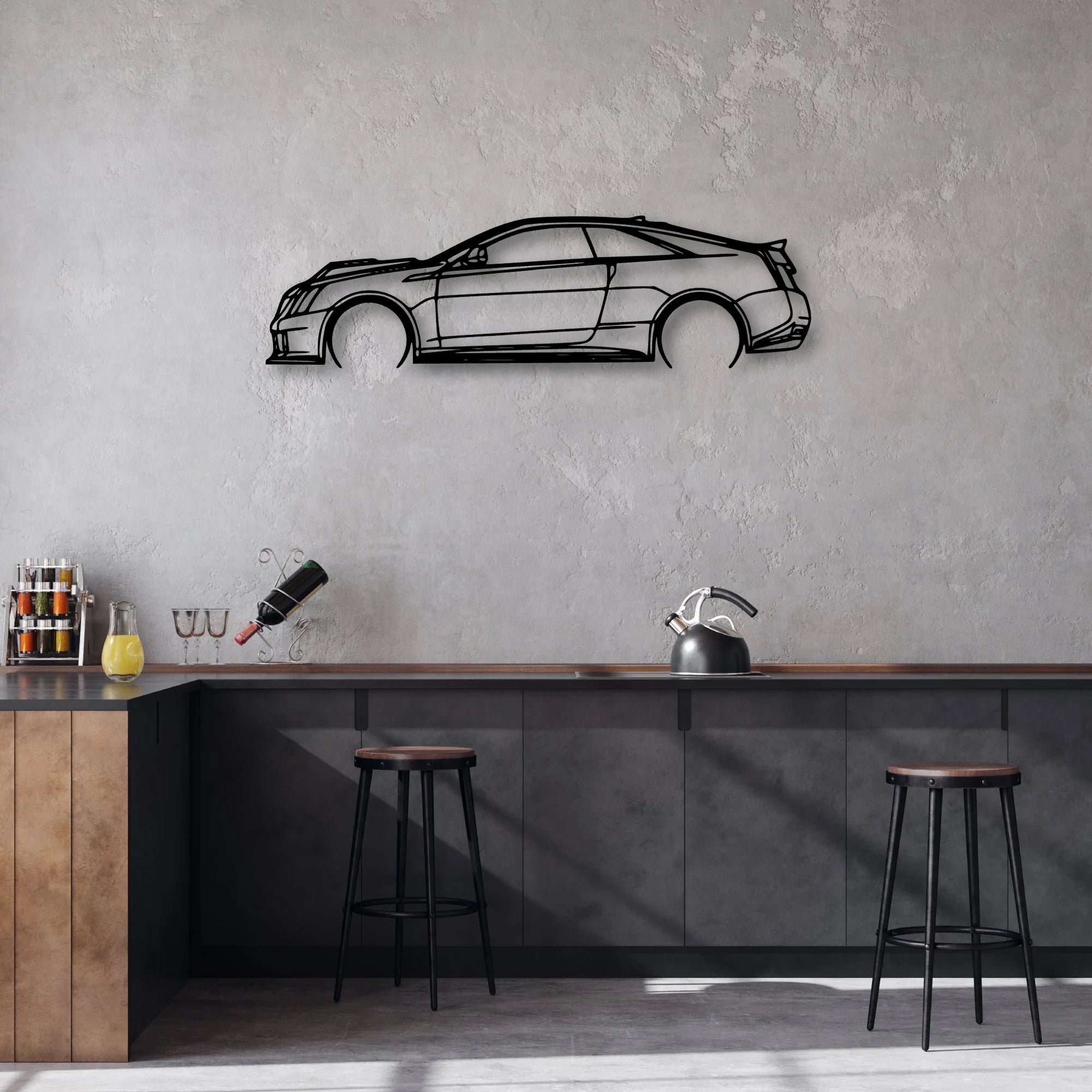 C-V Coupe 2011 Classic Silhouette Metal Wall Art - Automotive Garage Decor