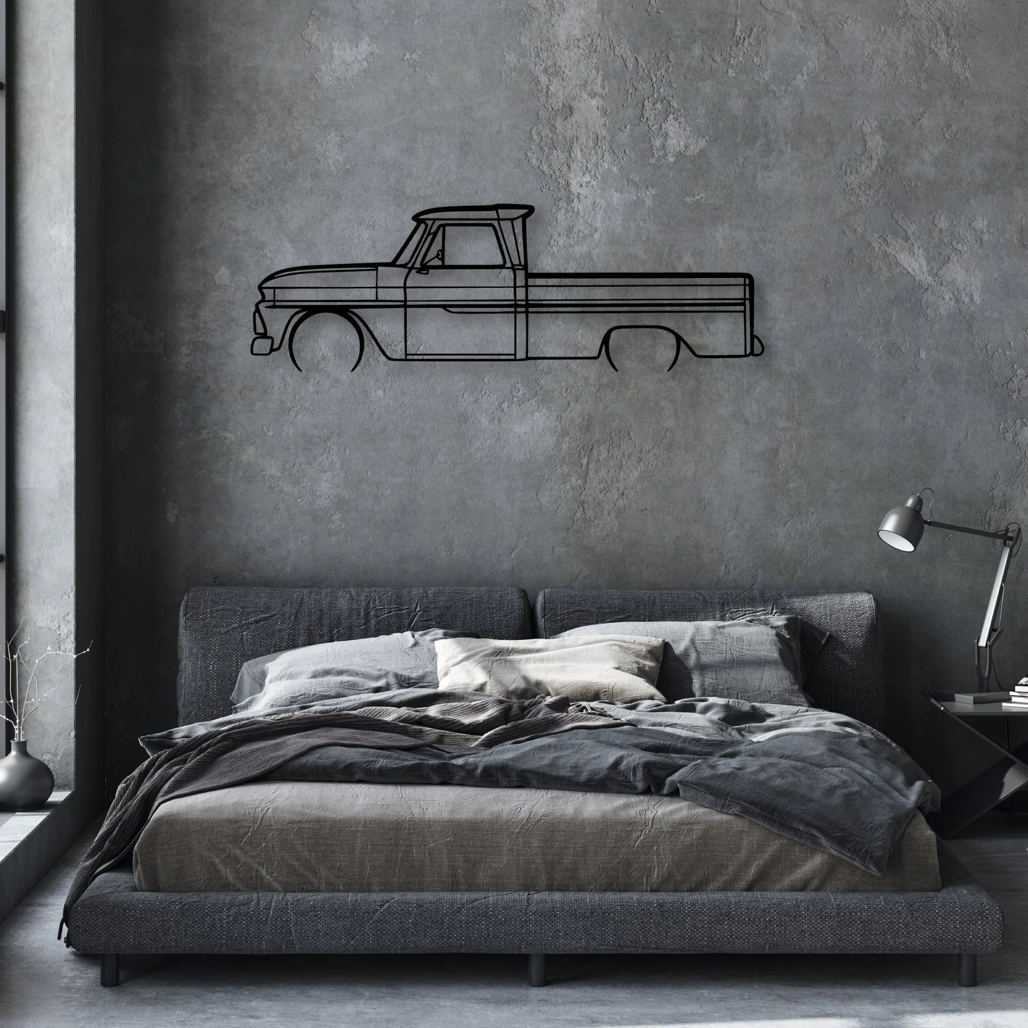 C10 1966 Classic Silhouette Metal Wall Art - Automotive Garage Decor