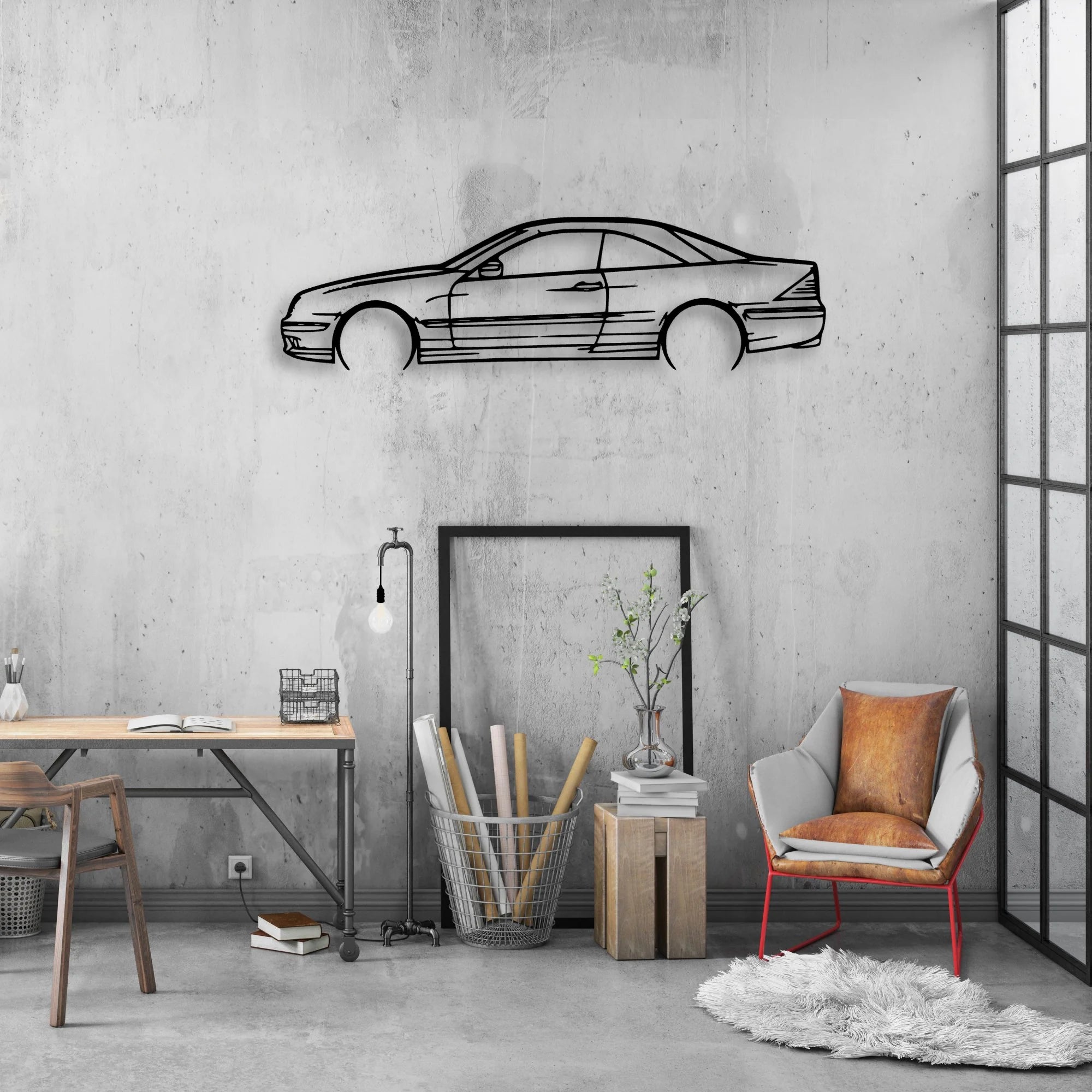 CL55 AMG 2004 Classic Silhouette Metal Wall Art - Automotive Garage Decor