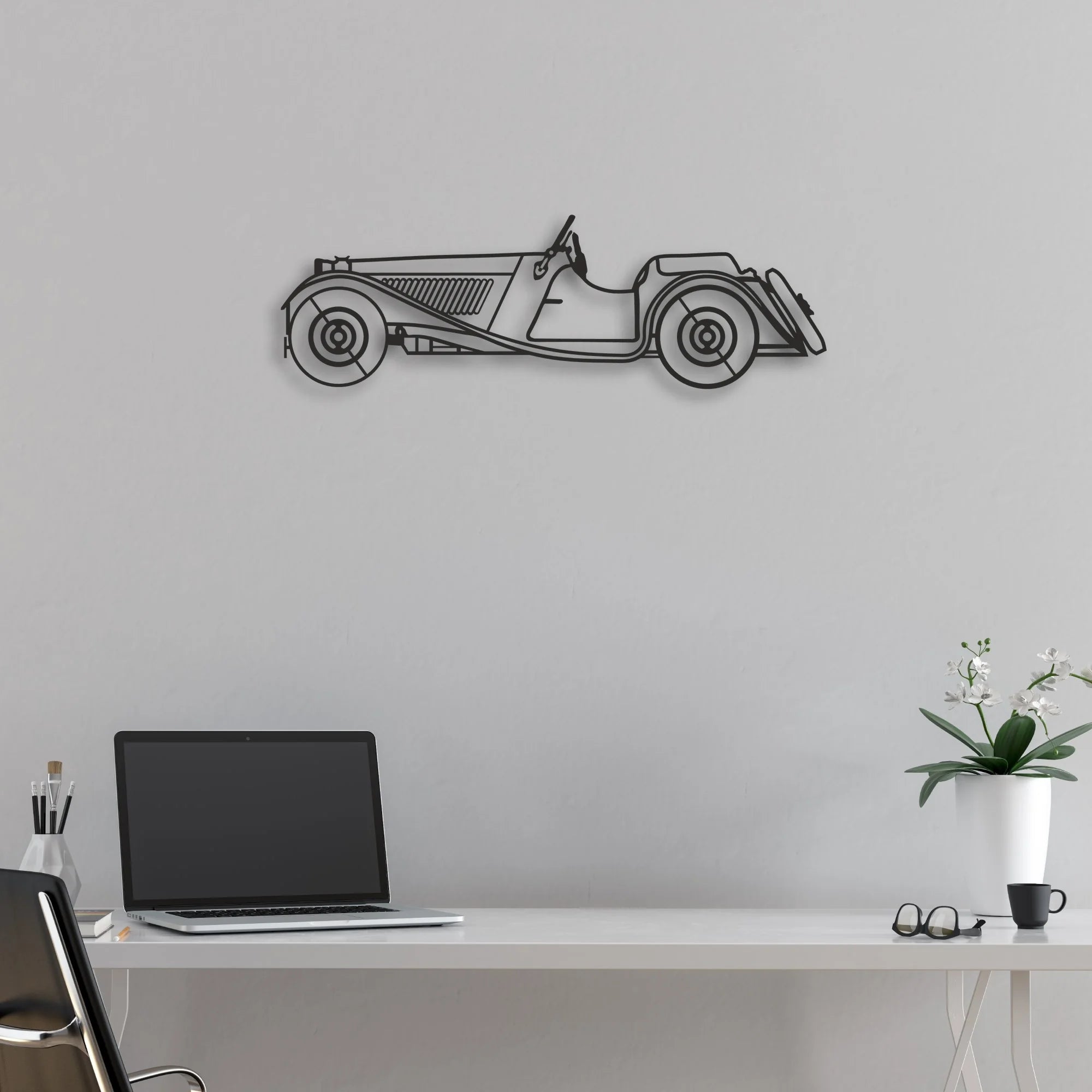 CLASSIC CAR Classic Silhouette Metal Wall Art - Automotive Garage Decor