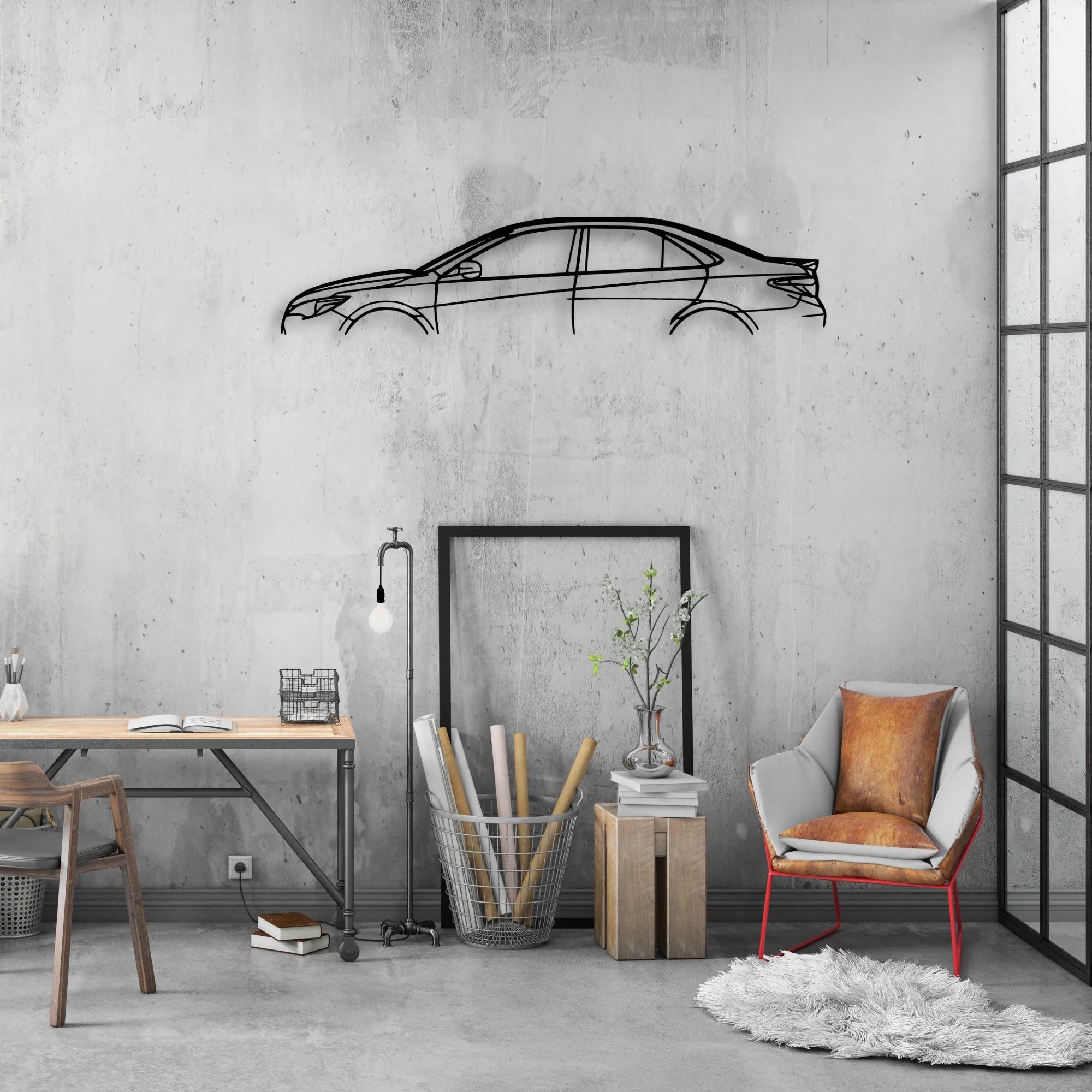 Camry 2017 Classic Silhouette Metal Wall Art - Automotive Garage Decor