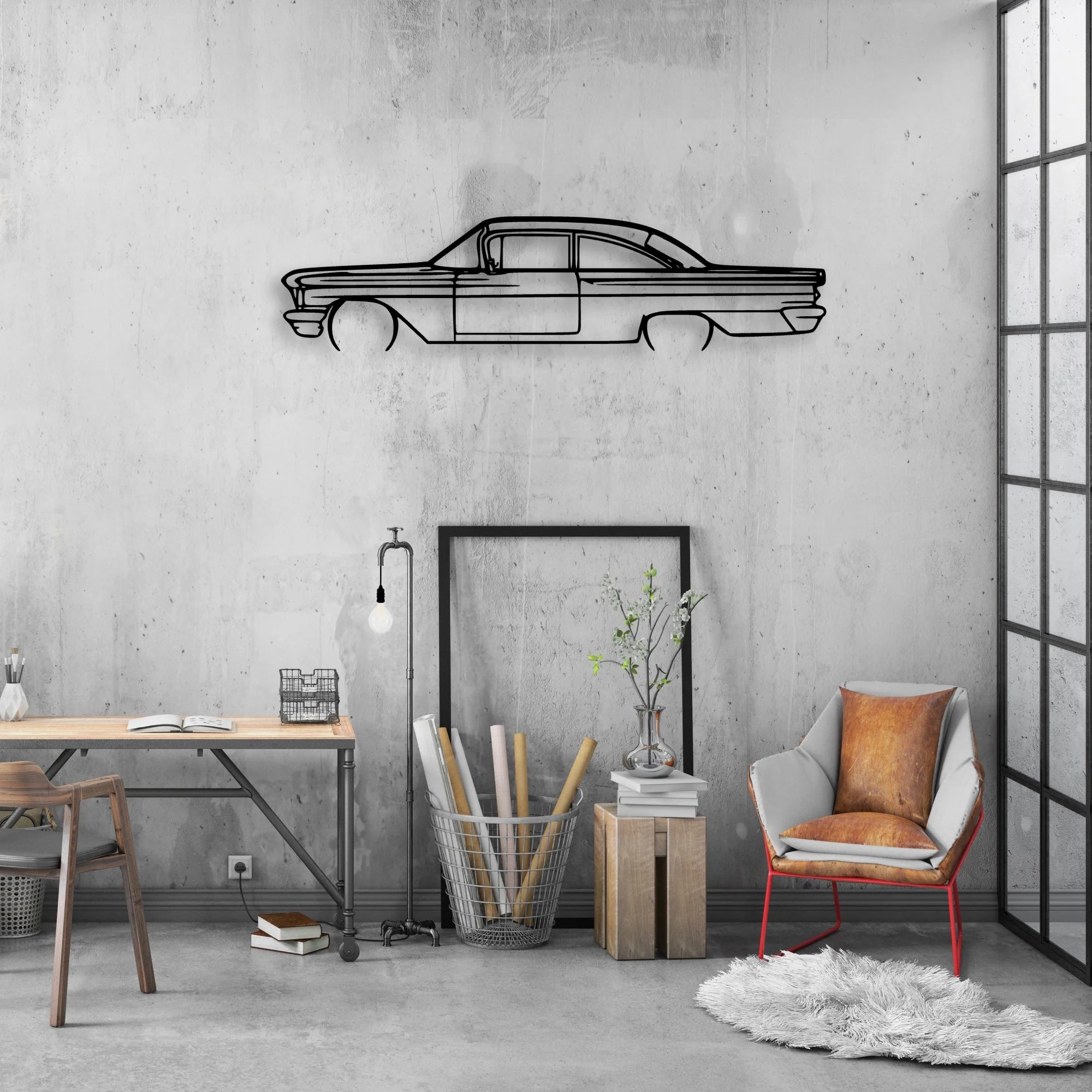 Catalina 1960 Classic Silhouette Metal Wall Art - Automotive Garage Decor