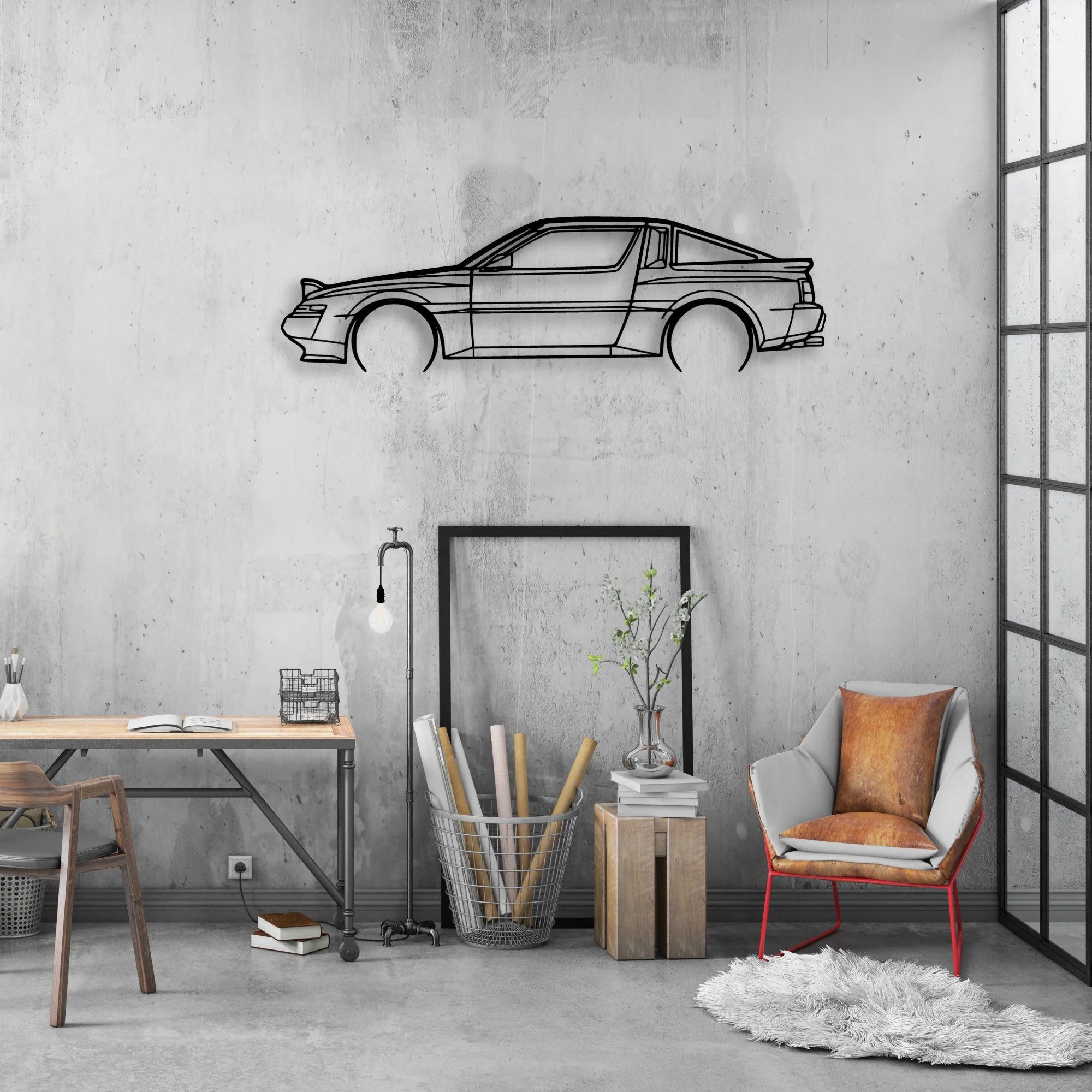Conquest 1987 Classic Silhouette Metal Wall Art - Automotive Garage Decor