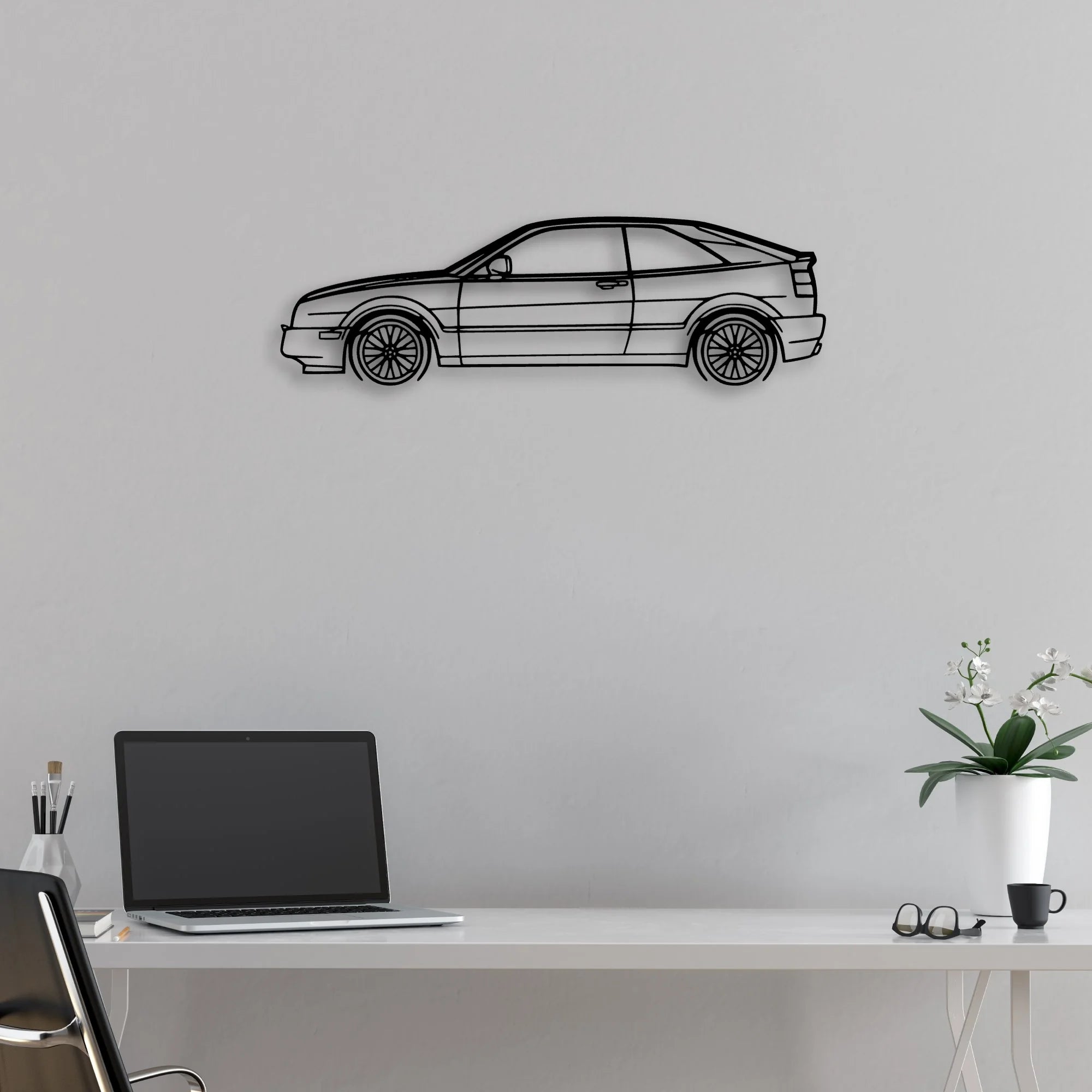 Corrado 1994 Classic Silhouette Metal Wall Art - Automotive Garage Decor