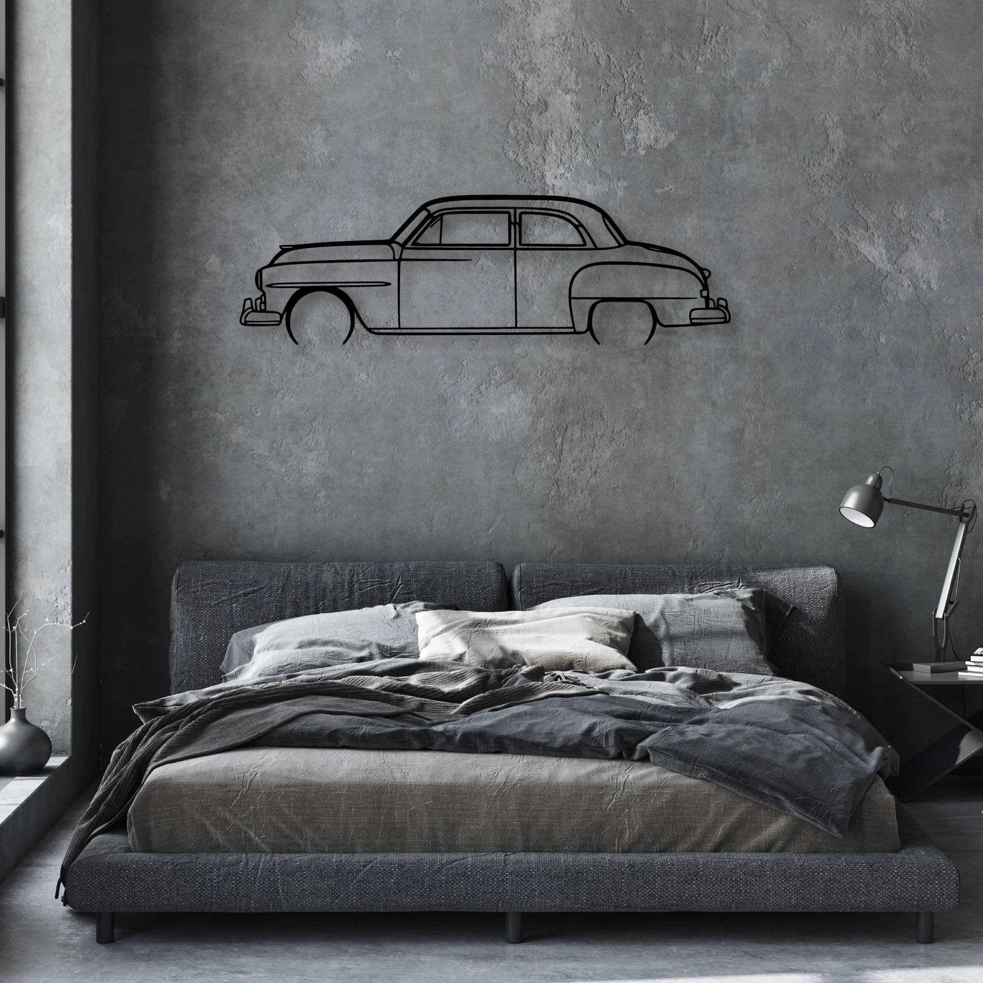 Cranbrook 1951 Classic Silhouette Metal Wall Art - Automotive Garage Decor