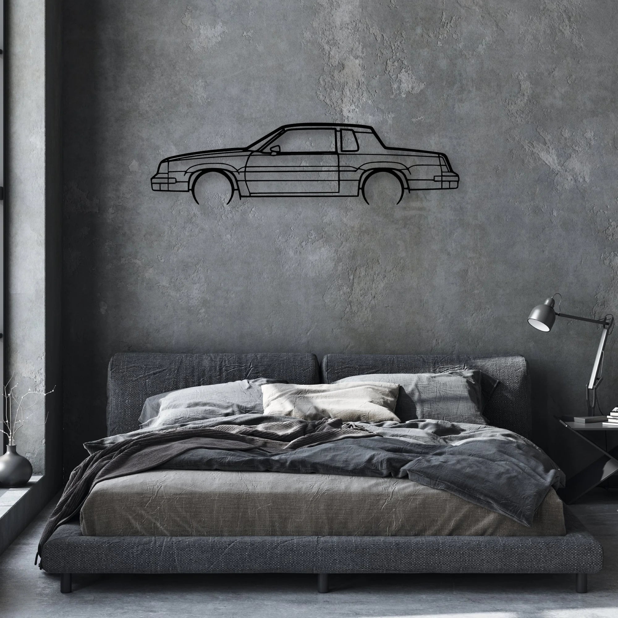 Cutlass 442 1986 Classic Silhouette Metal Wall Art - Automotive Garage Decor