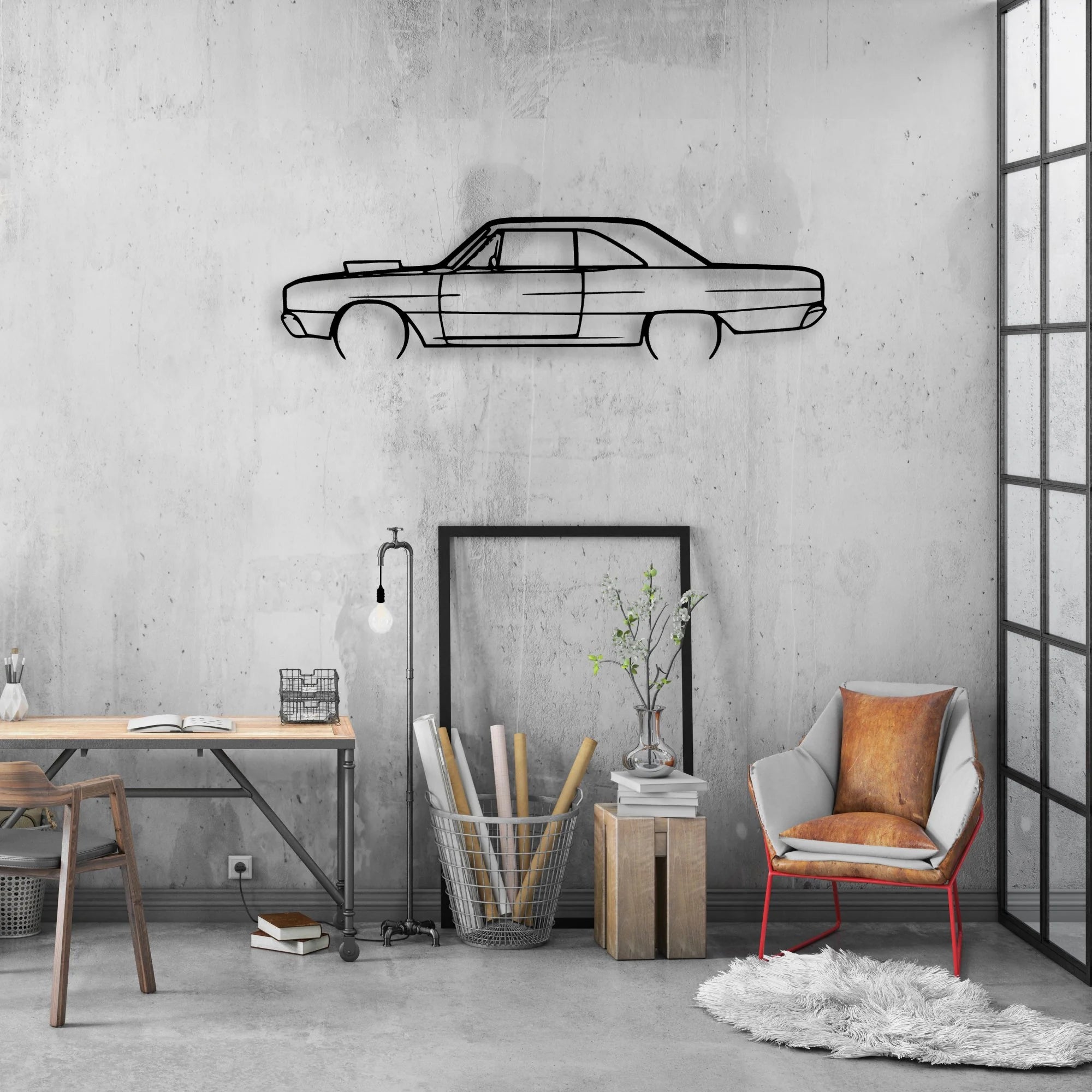 Dart 1967 Classic Silhouette Metal Wall Art - Automotive Garage Decor