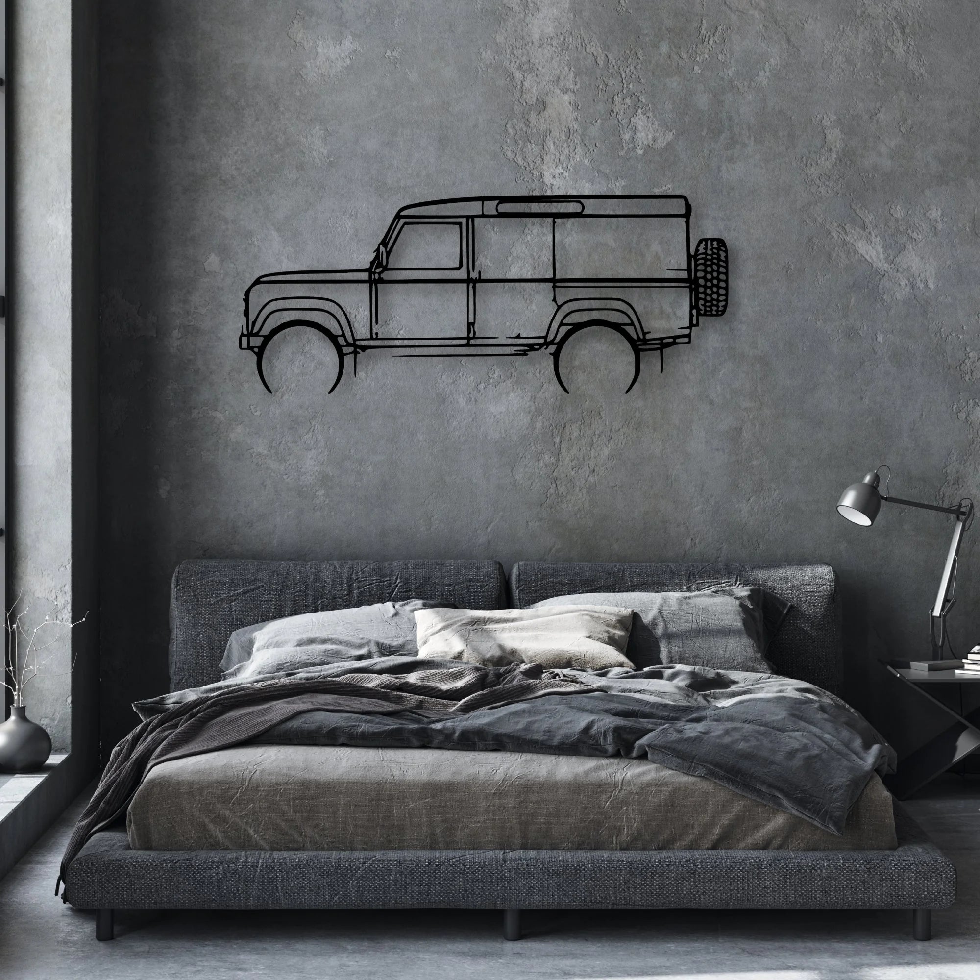 Defender 110 1992 Classic Silhouette Metal Wall Art - Automotive Garage Decor