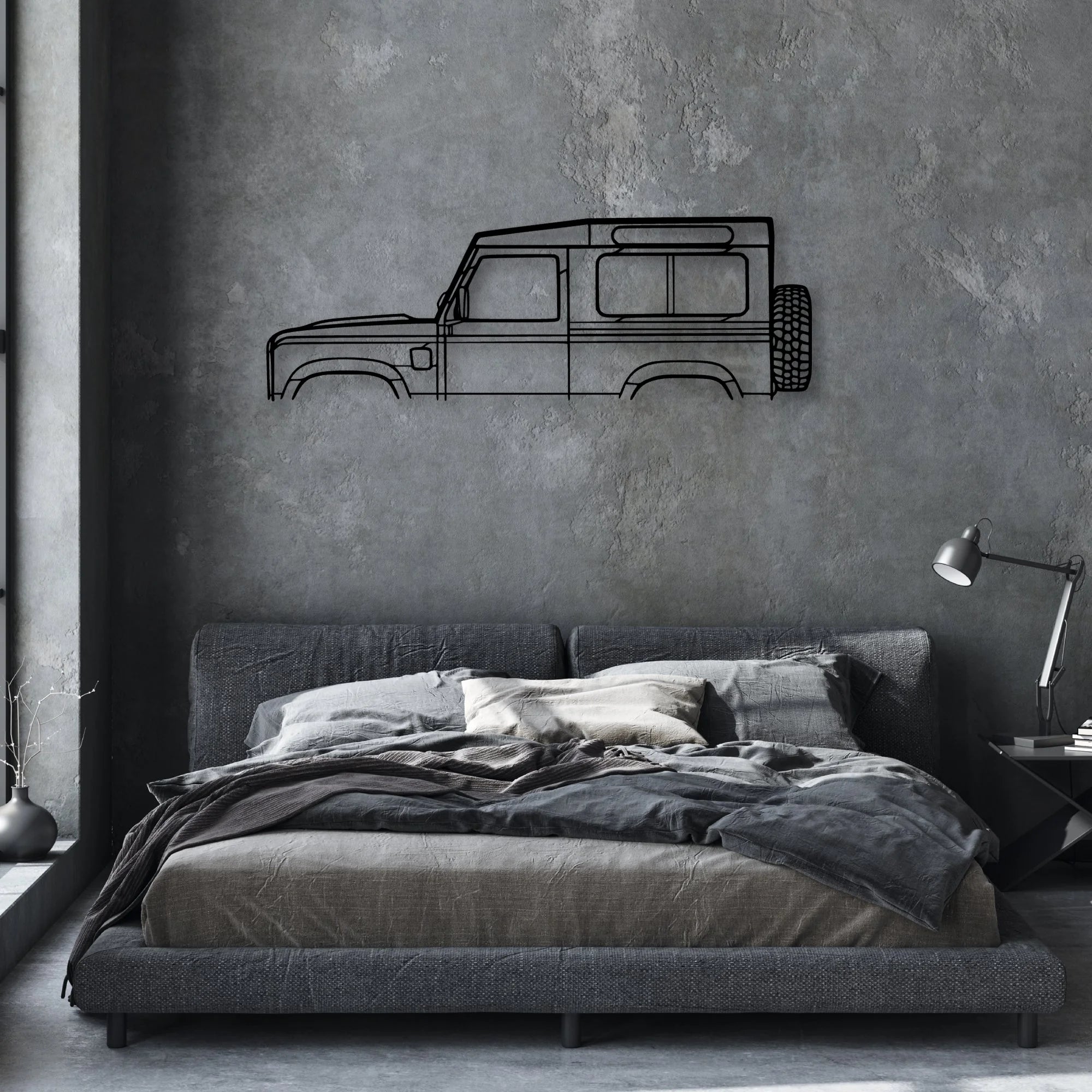 Defender 90 2010 Classic Silhouette Metal Wall Art - Automotive Garage Decor