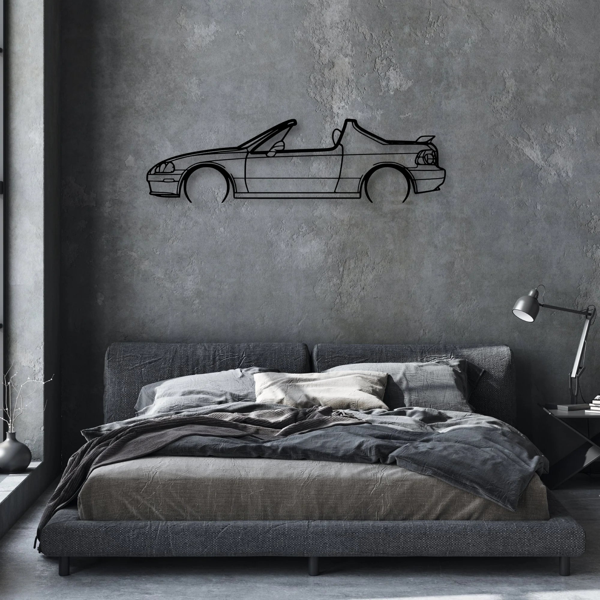 Del Sol 1993 Classic Silhouette Metal Wall Art - Automotive Garage Decor