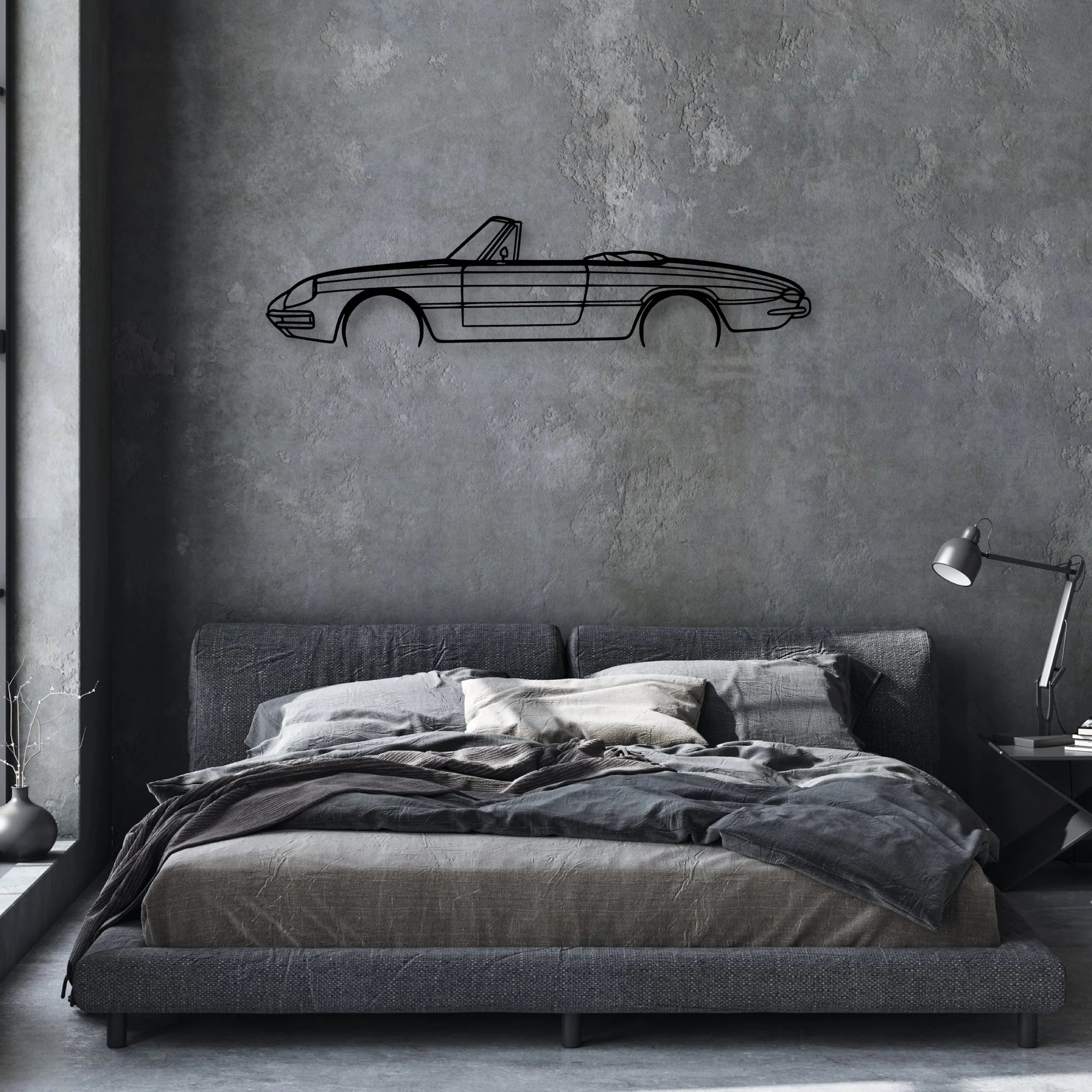 Duetto 1967 Classic Silhouette Metal Wall Art - Automotive Garage Decor