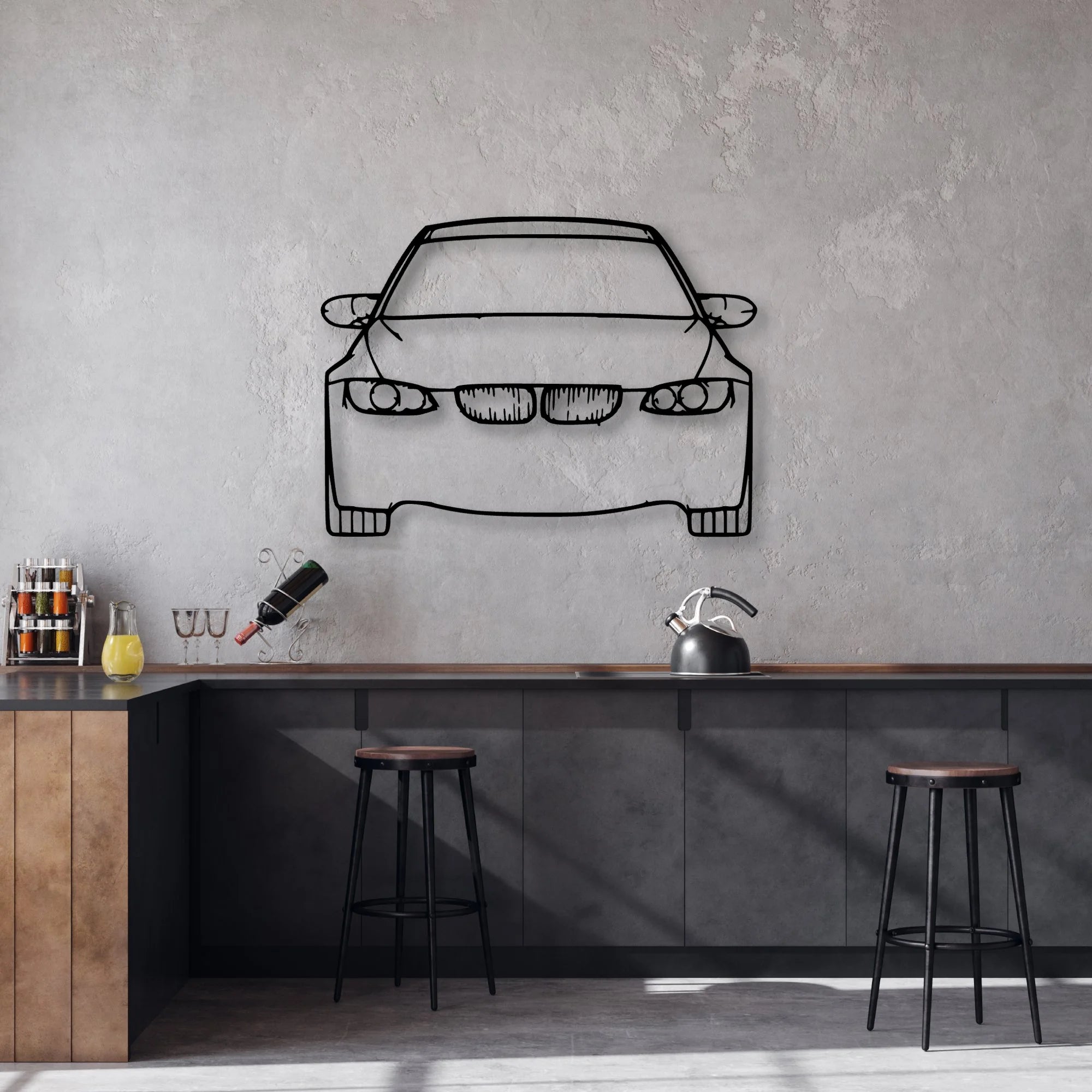 E92 M3 Classic Silhouette Metal Wall Art - Automotive Garage Decor