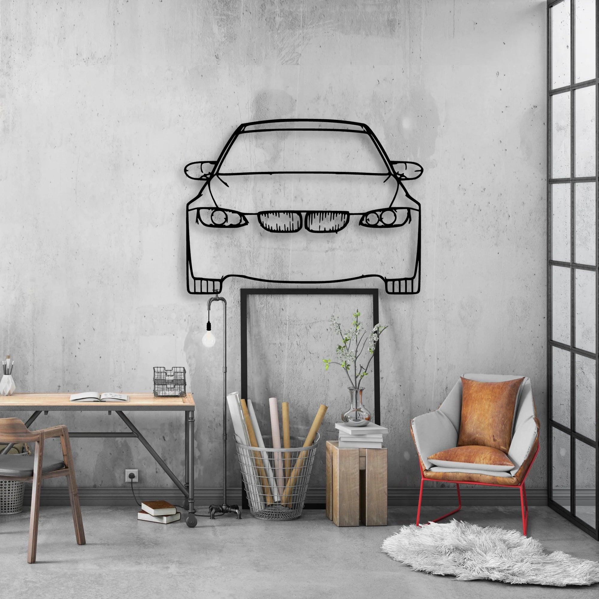 E92 M3 Classic Silhouette Metal Wall Art - Automotive Garage Decor