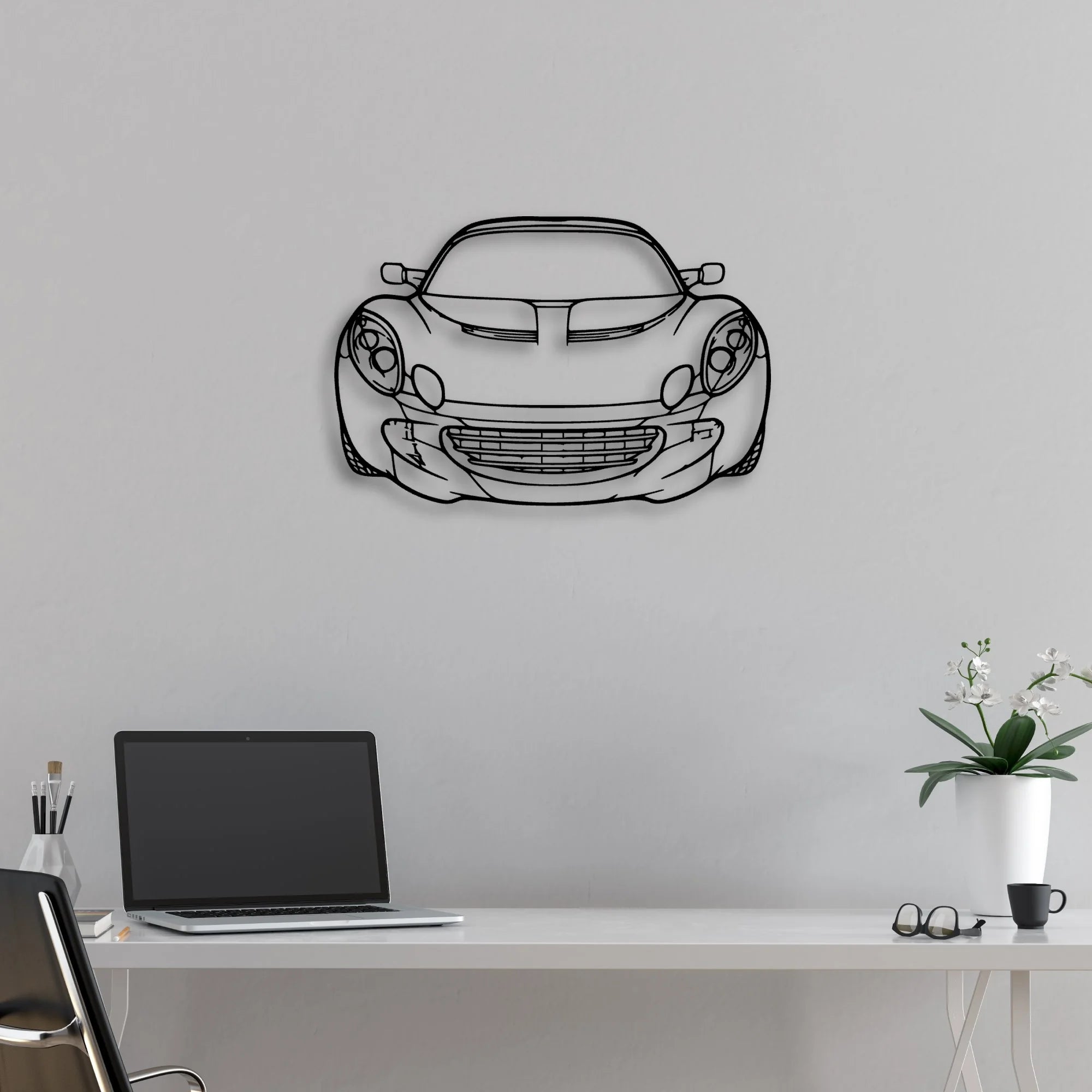 Elise SC 2010 Classic Silhouette Metal Wall Art - Automotive Garage Decor