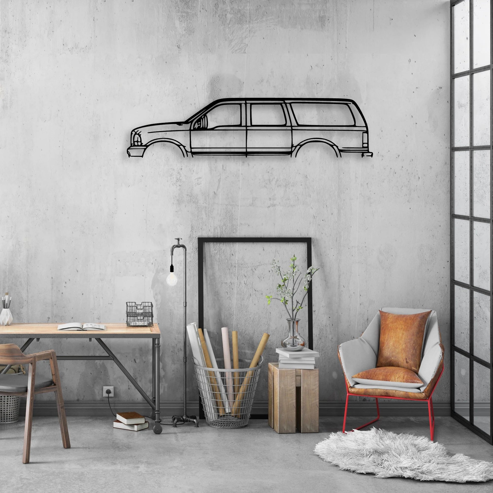 Excursion 2003 Classic Silhouette Metal Wall Art - Automotive Garage Decor