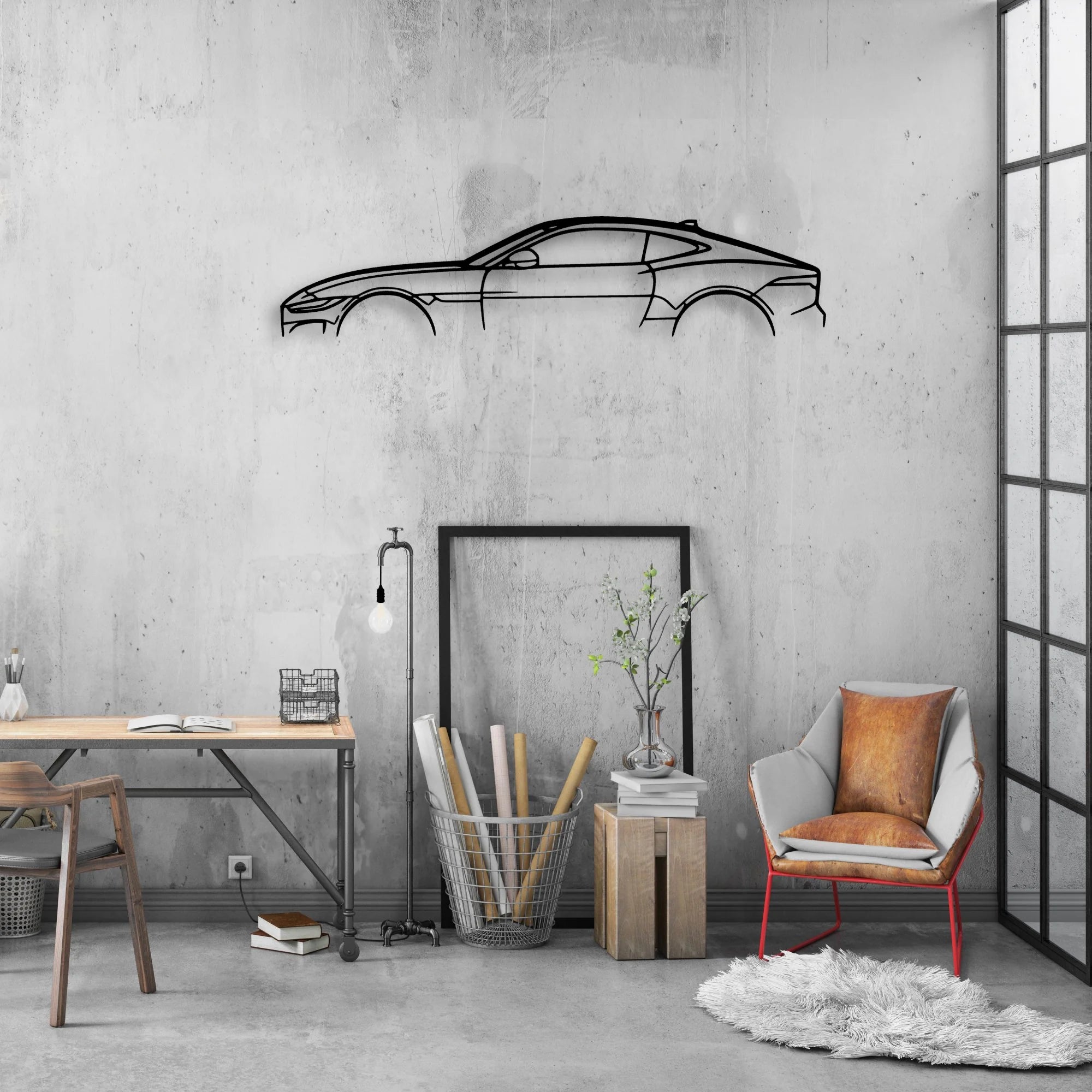 F-TYPE Classic Silhouette Metal Wall Art - Automotive Garage Decor