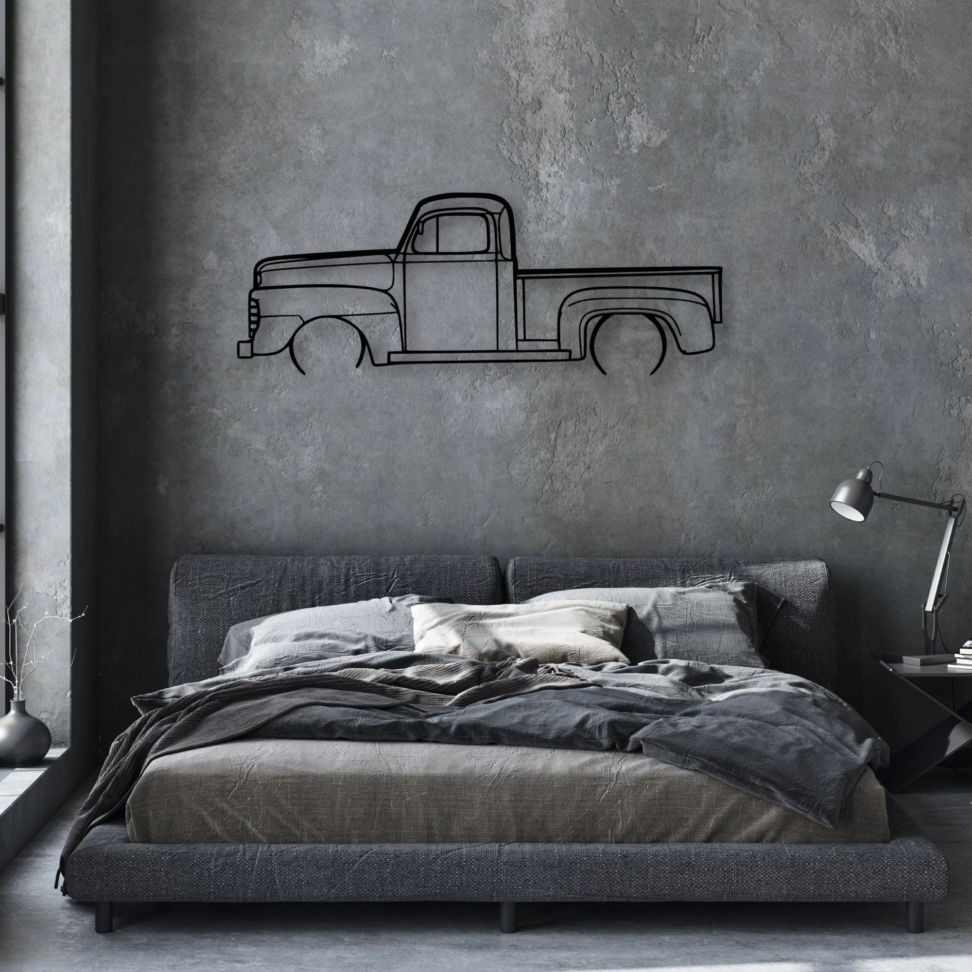F1 1948 Pickup Classic Silhouette Metal Wall Art - Automotive Garage Decor