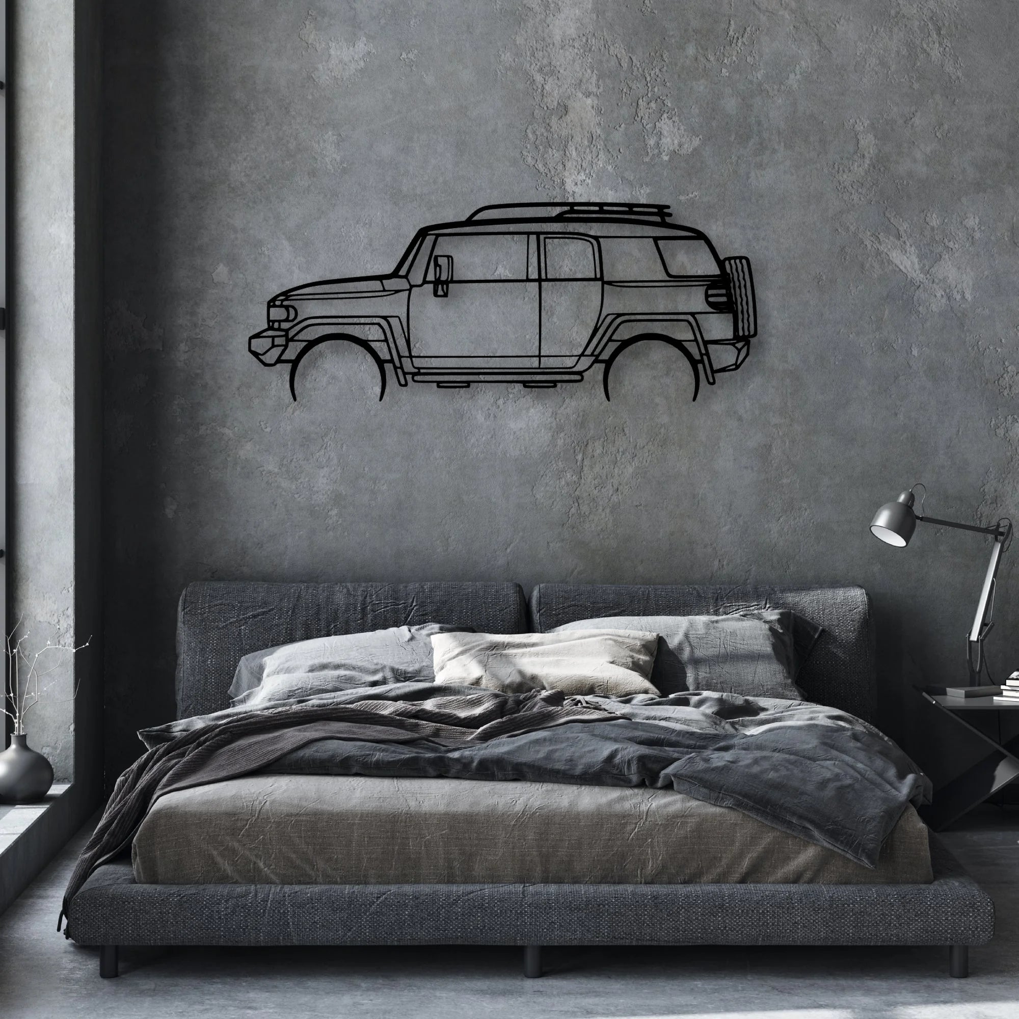 FJ Cruiser 2008 Classic Silhouette Metal Wall Art - Automotive Garage Decor