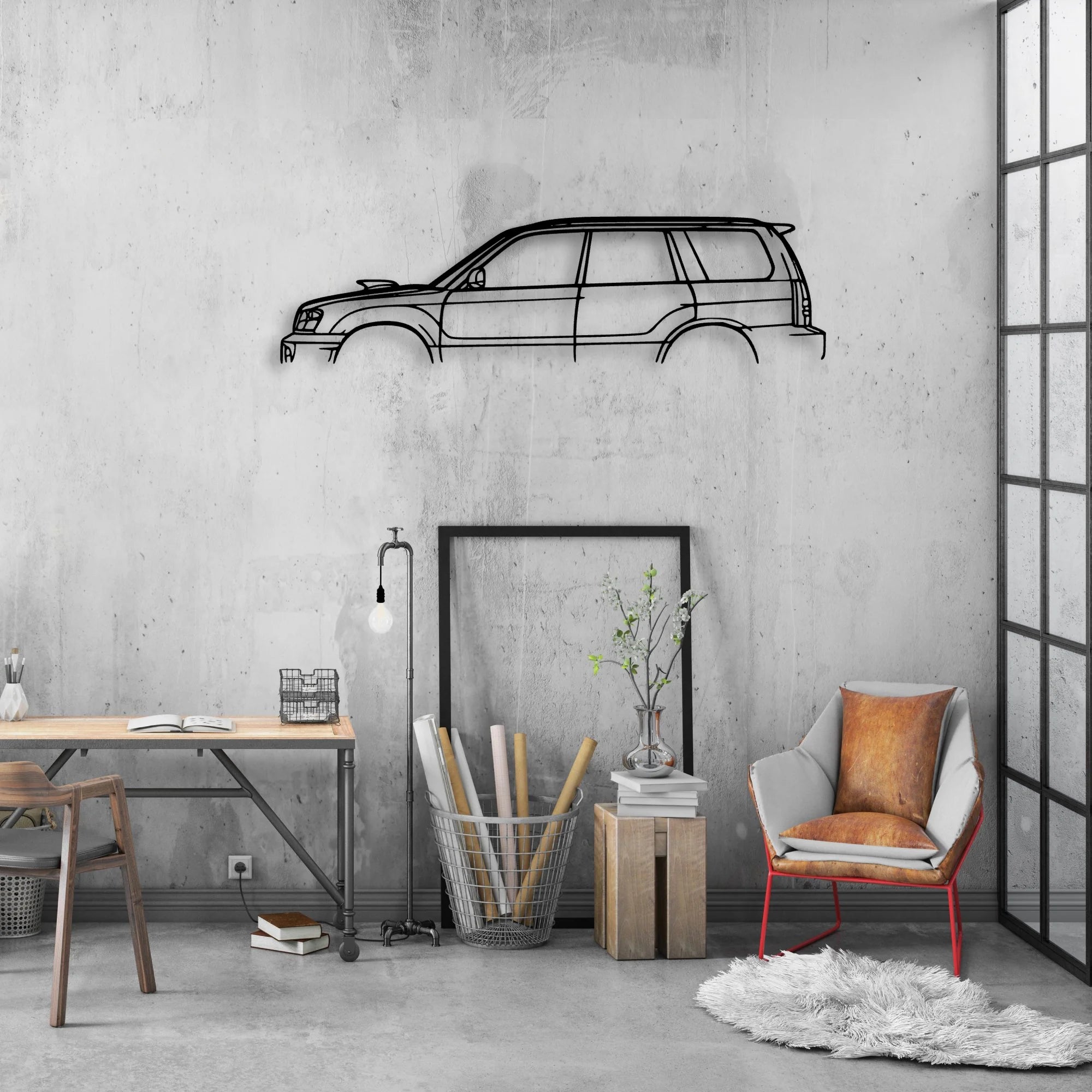 Forester XT 2004 Classic Silhouette Metal Wall Art - Automotive Garage Decor