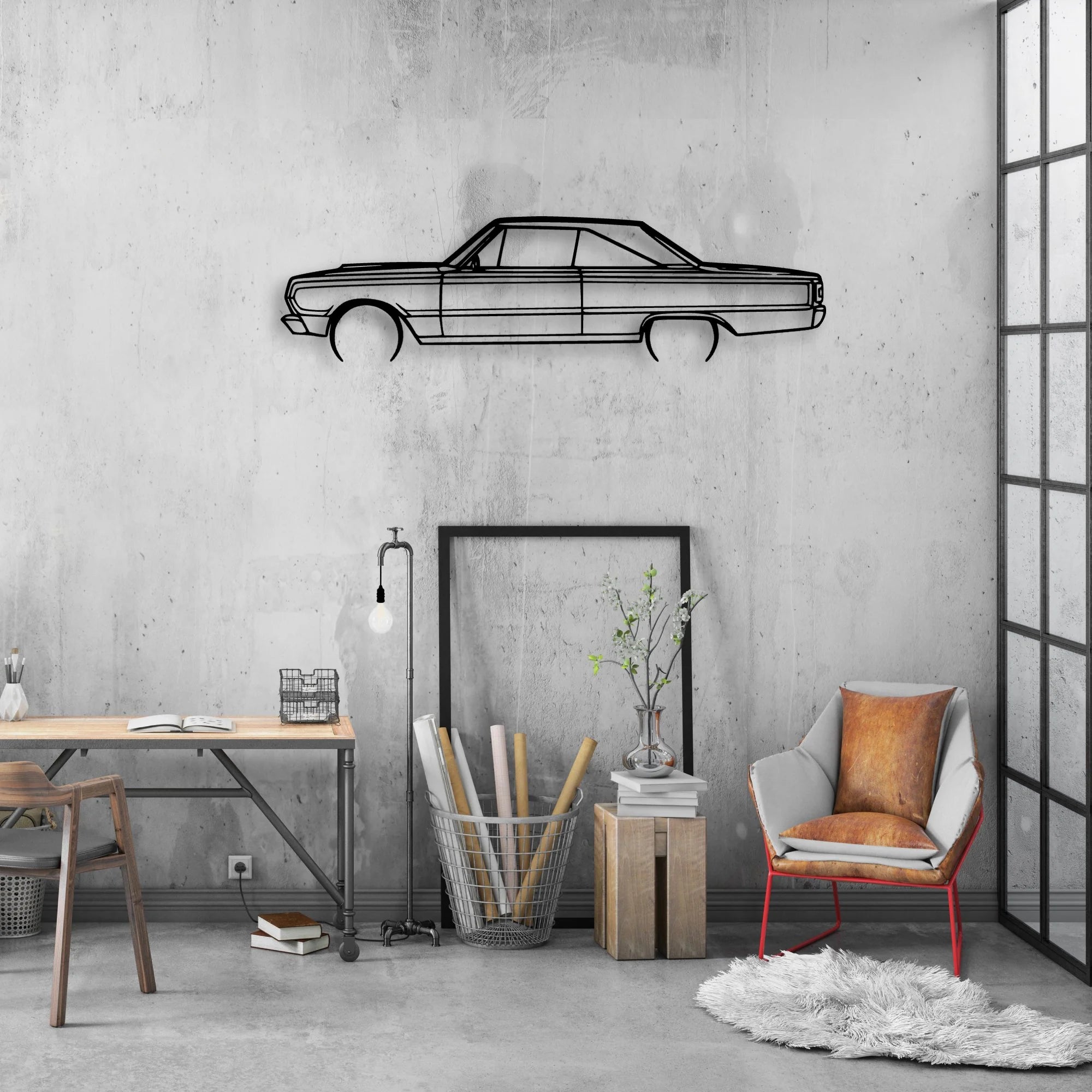 GTX 1967 Classic Silhouette Metal Wall Art - Automotive Garage Decor