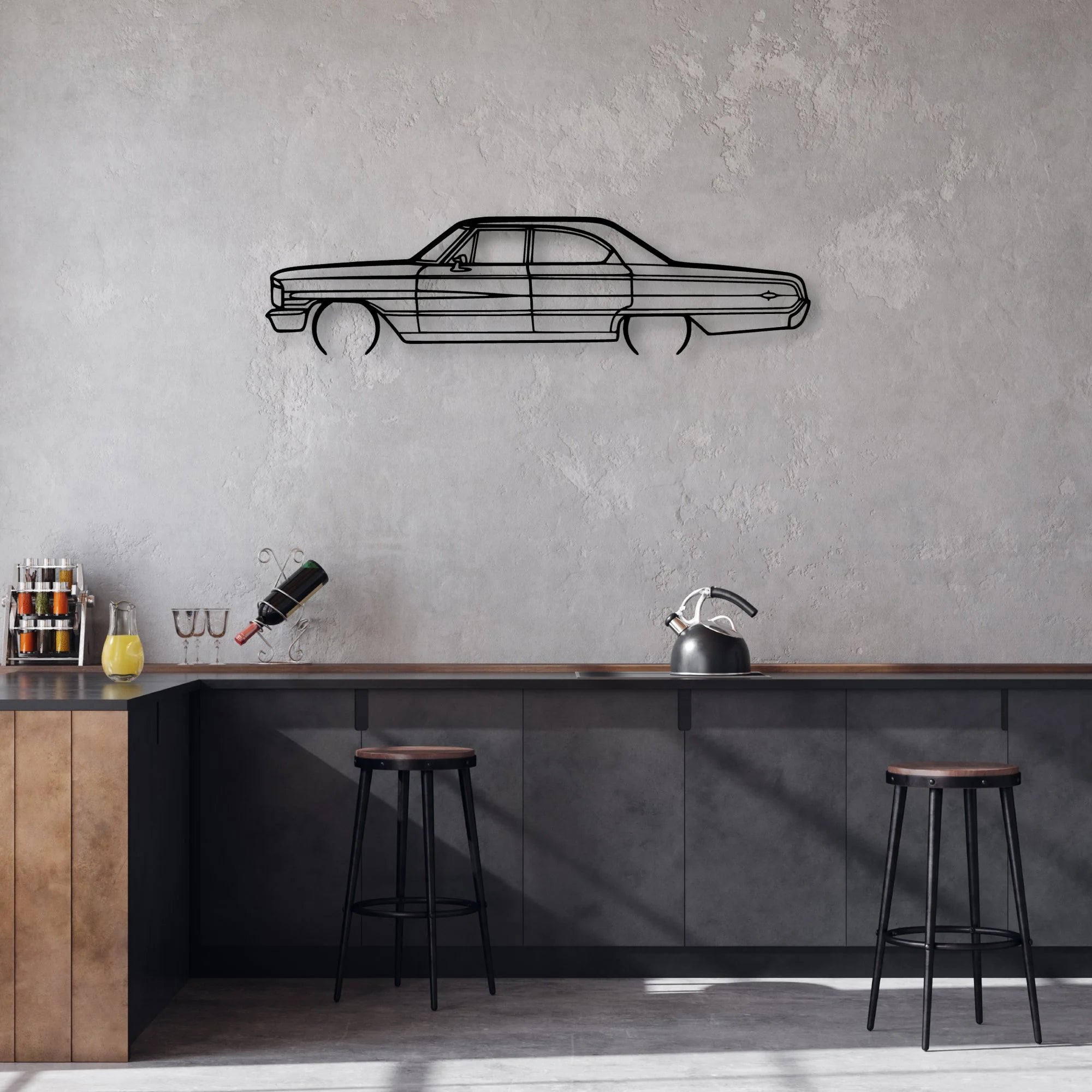 Galaxie 500XL Classic Silhouette Metal Wall Art - Automotive Garage Decor