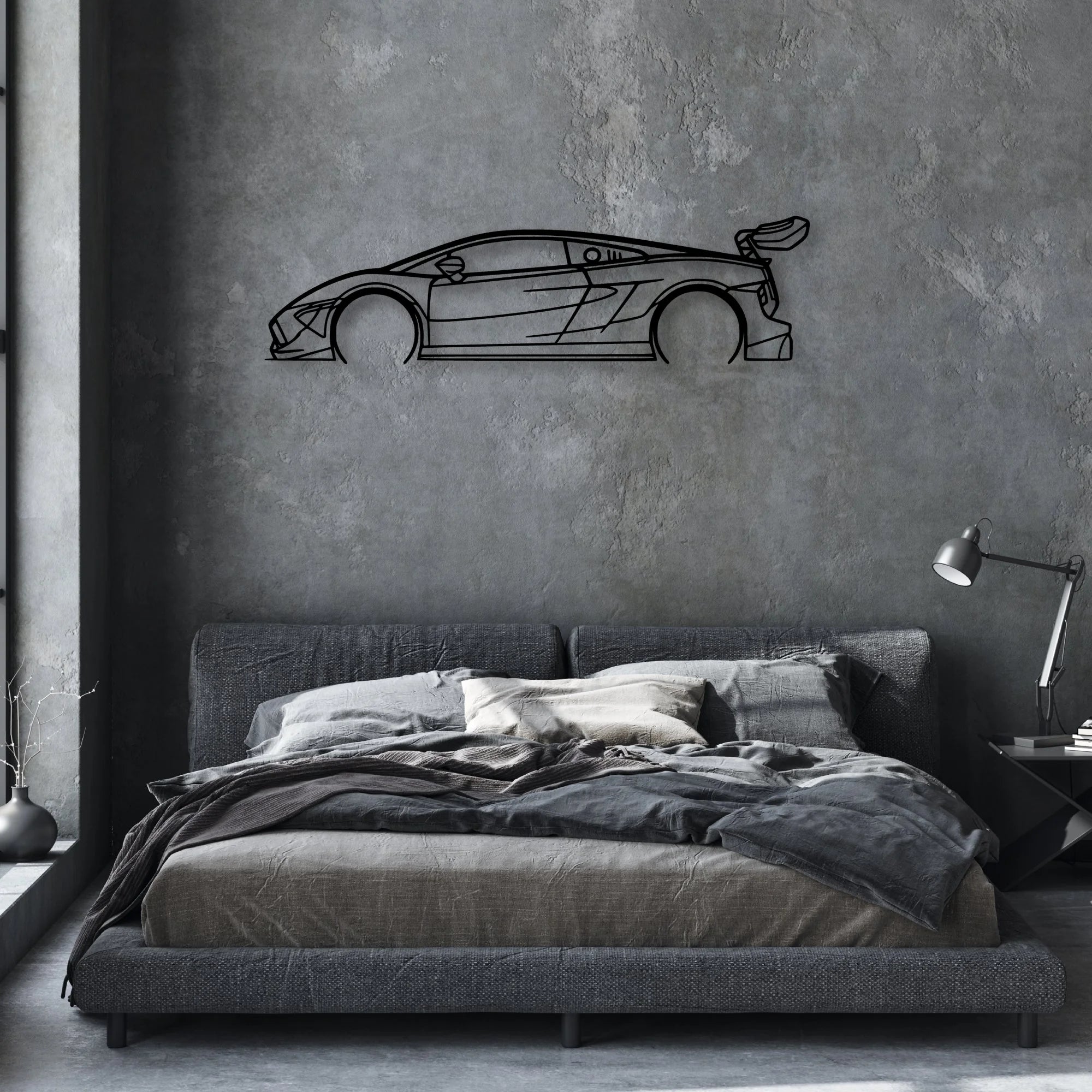 Gallardo Super Trofeo 2 Classic Silhouette Metal Wall Art - Automotive Garage Decor