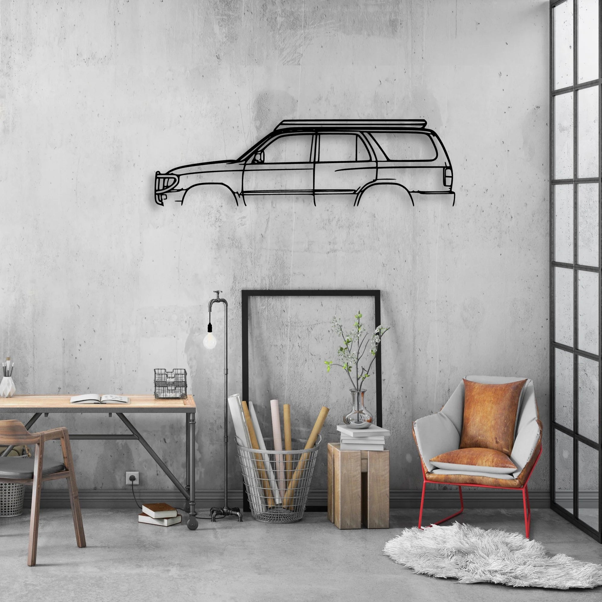 Hilux Surf 1996 Classic Silhouette Metal Wall Art - Automotive Garage Decor