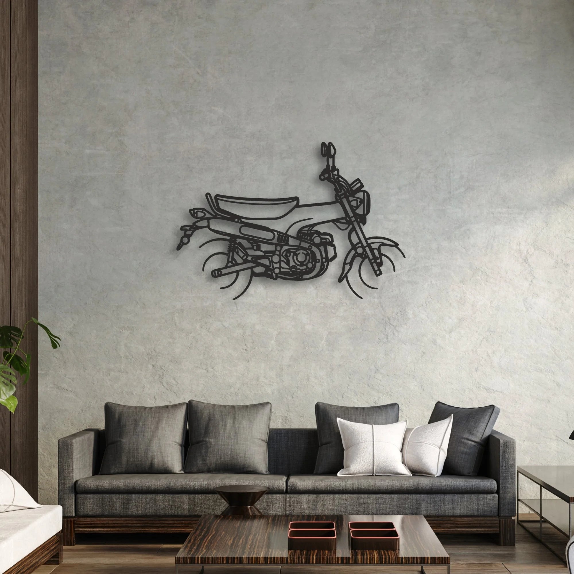 Honda Dax 125 Classic Motorcycle Silhouette Metal Wall Art - Moto Garage Decor