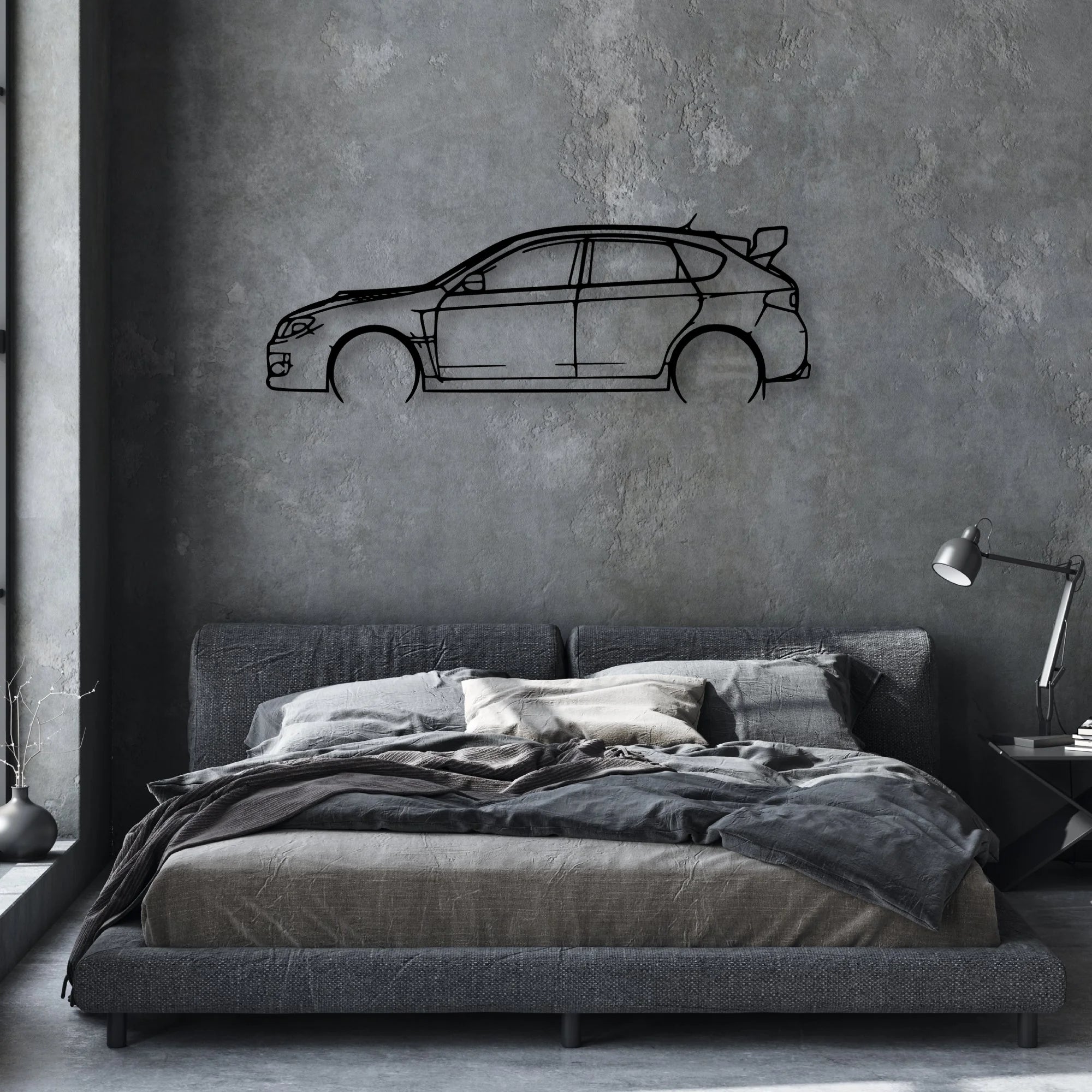Impreza WRX 2013 Classic Silhouette Metal Wall Art - Automotive Garage Decor