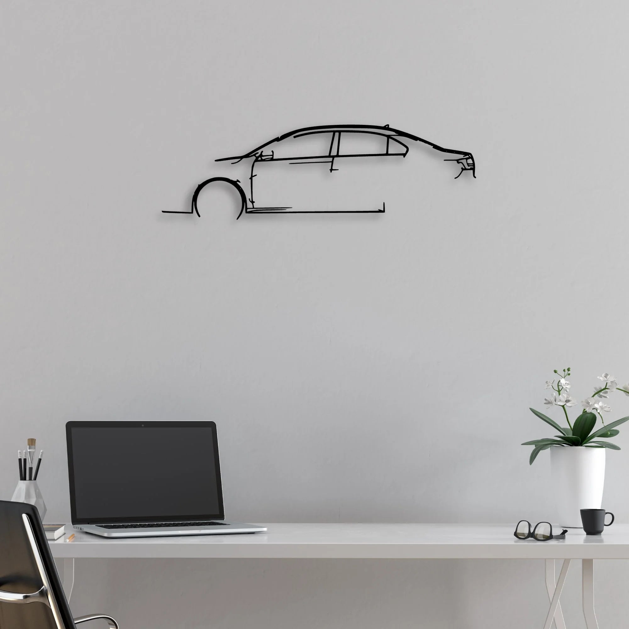 Jetta 2017 Classic Silhouette Metal Wall Art - Automotive Garage Decor