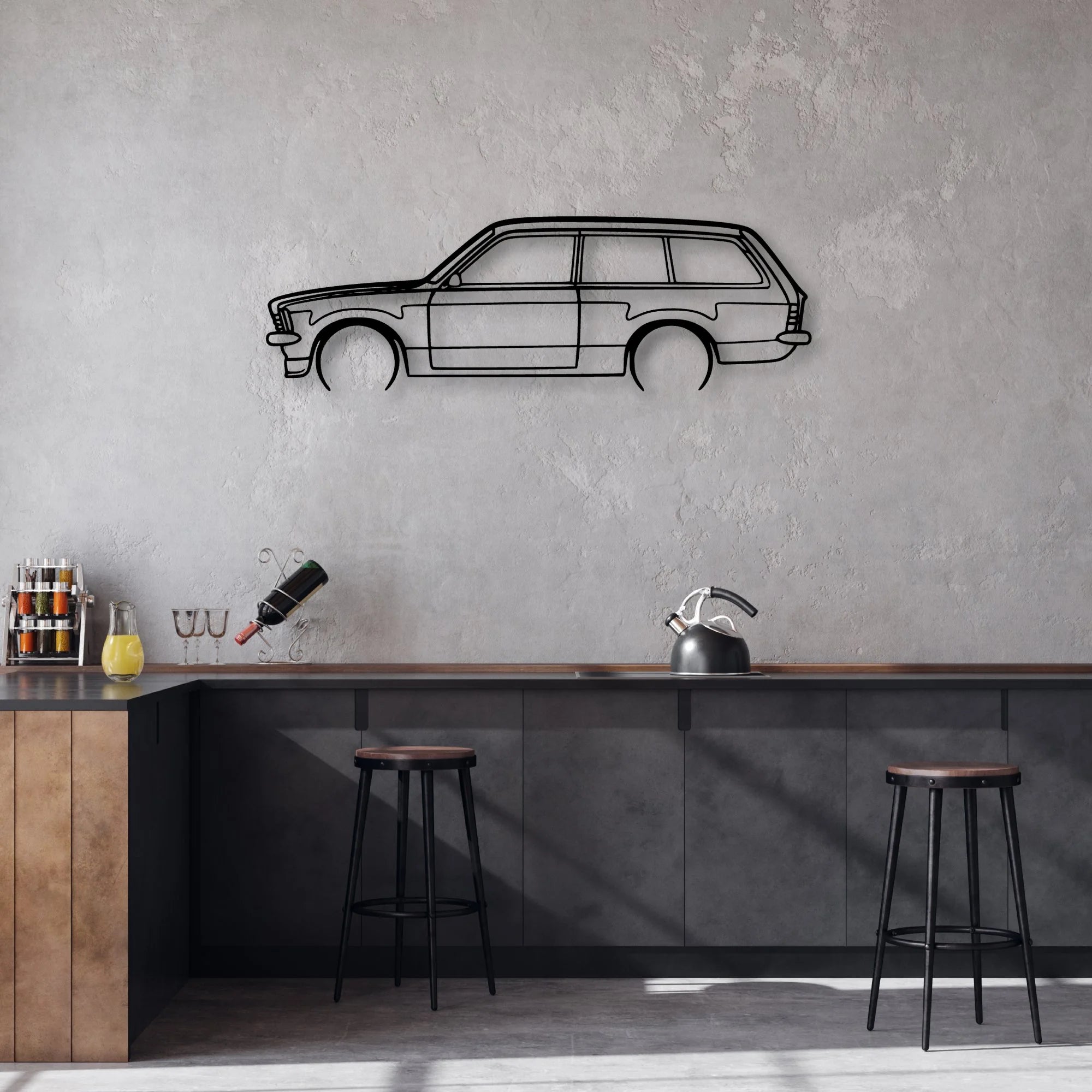 Kadett C 1978 Classic Silhouette Metal Wall Art - Automotive Garage Decor