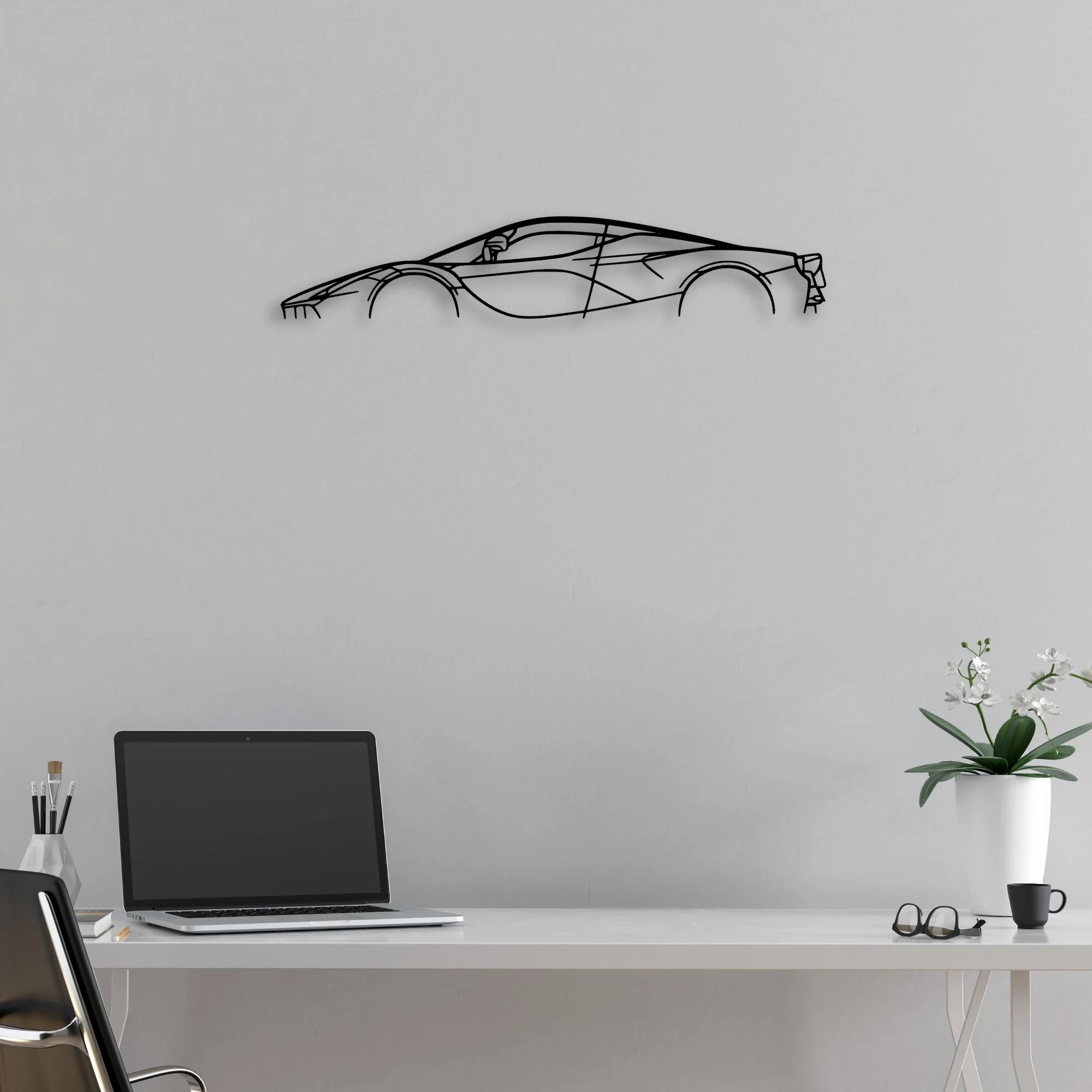 La 3 Classic Silhouette Metal Wall Art - Automotive Garage Decor