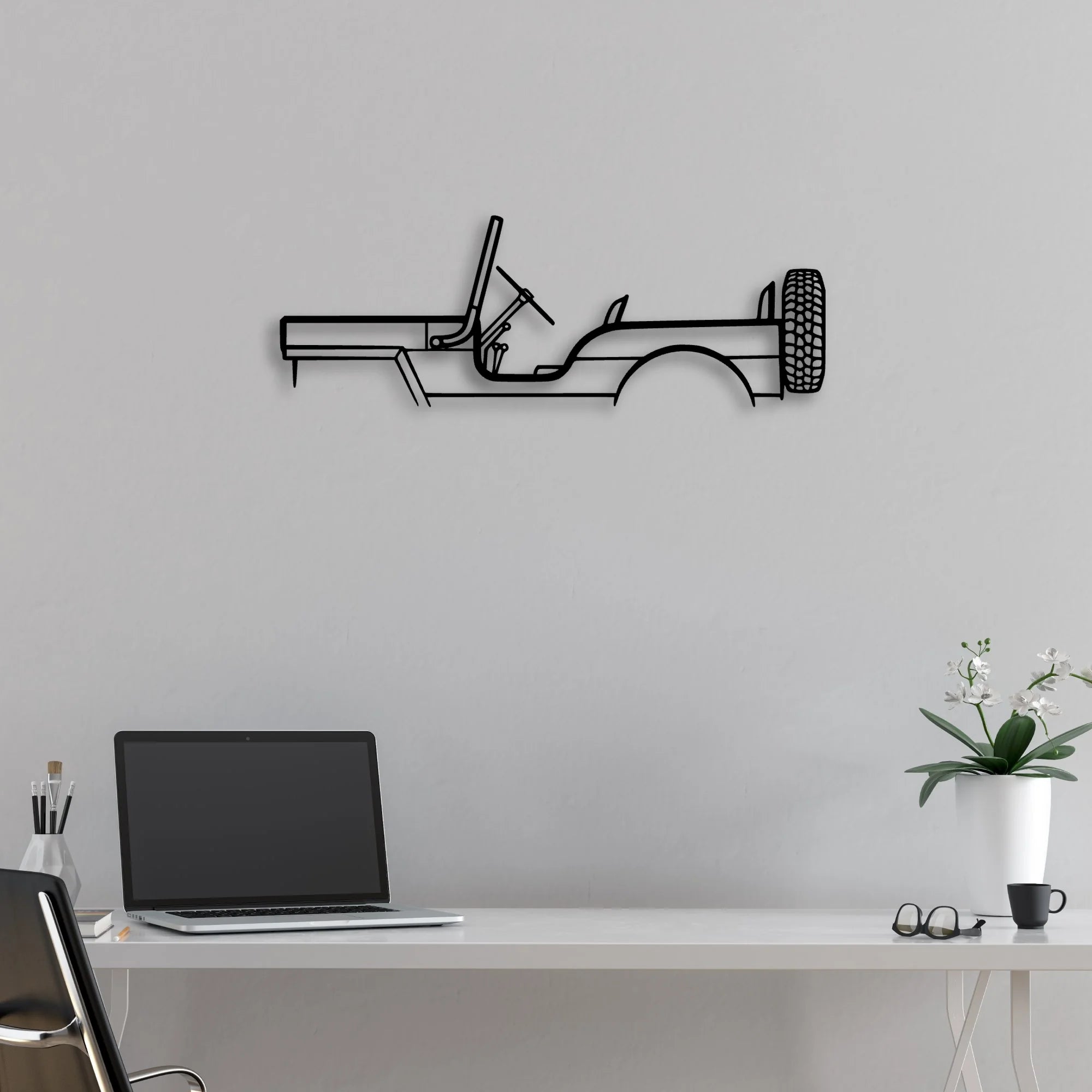M38 1957 Classic Silhouette Metal Wall Art - Automotive Garage Decor