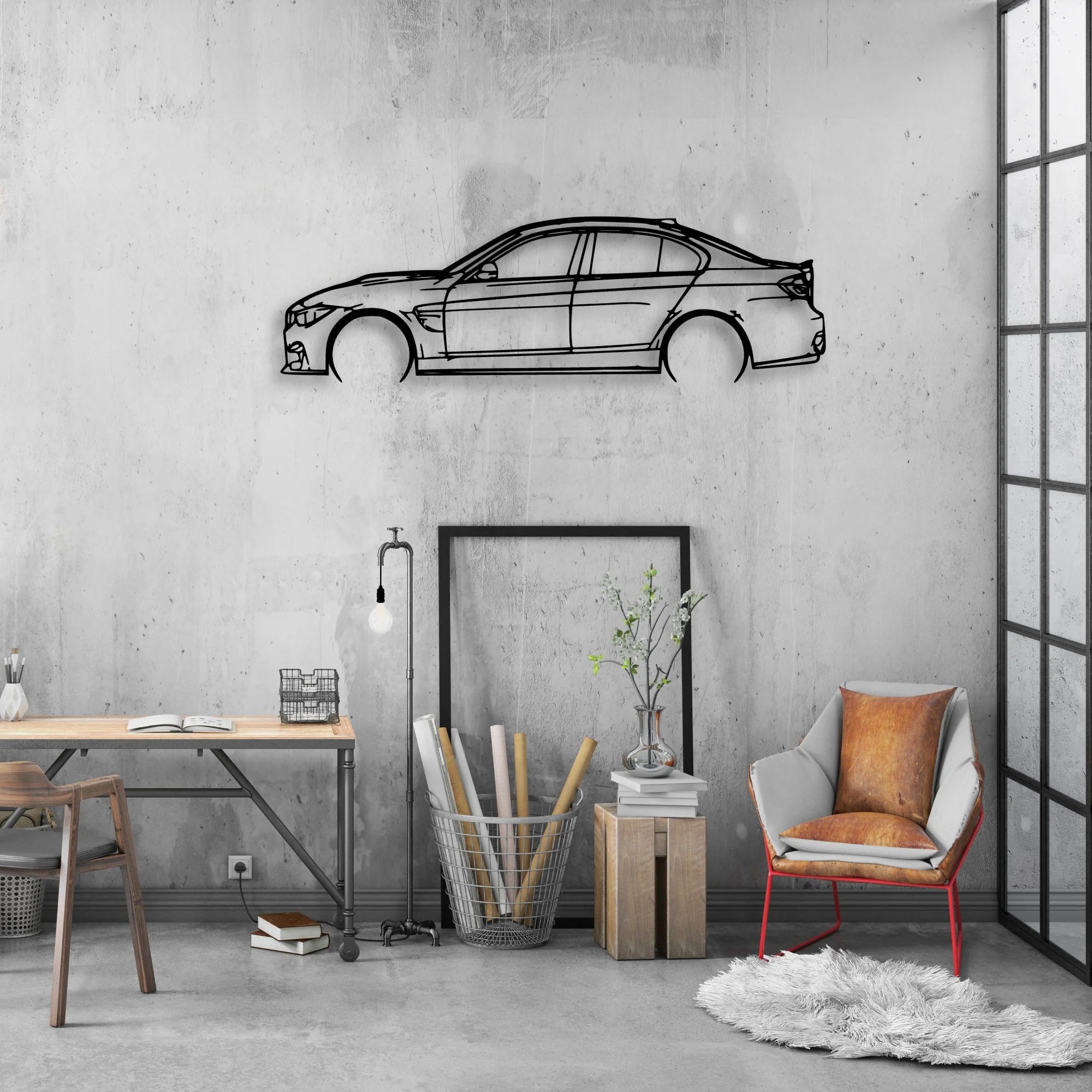 M3 CS 2018 Classic Silhouette Metal Wall Art - Automotive Garage Decor