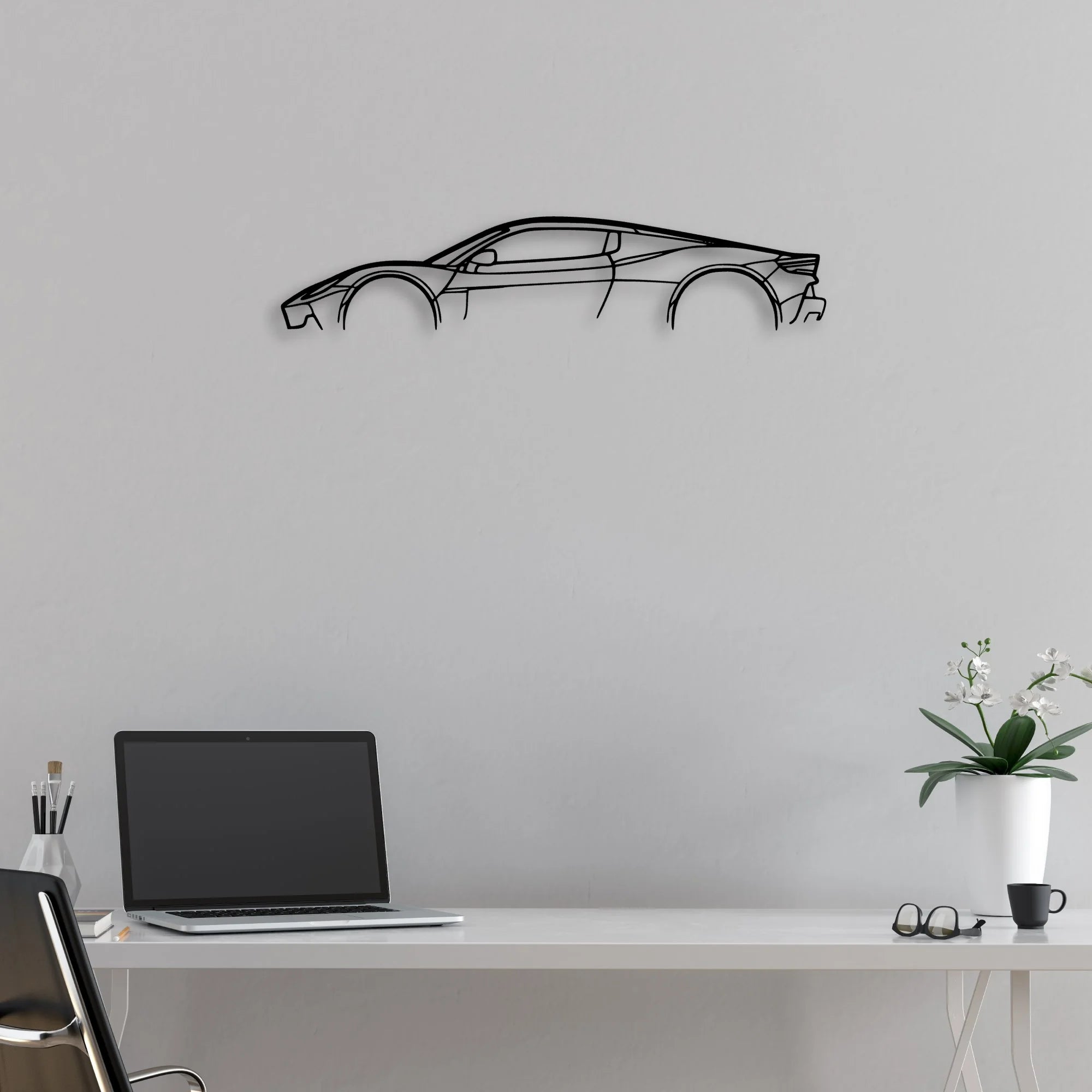 MC20 2 Classic Silhouette Metal Wall Art - Automotive Garage Decor