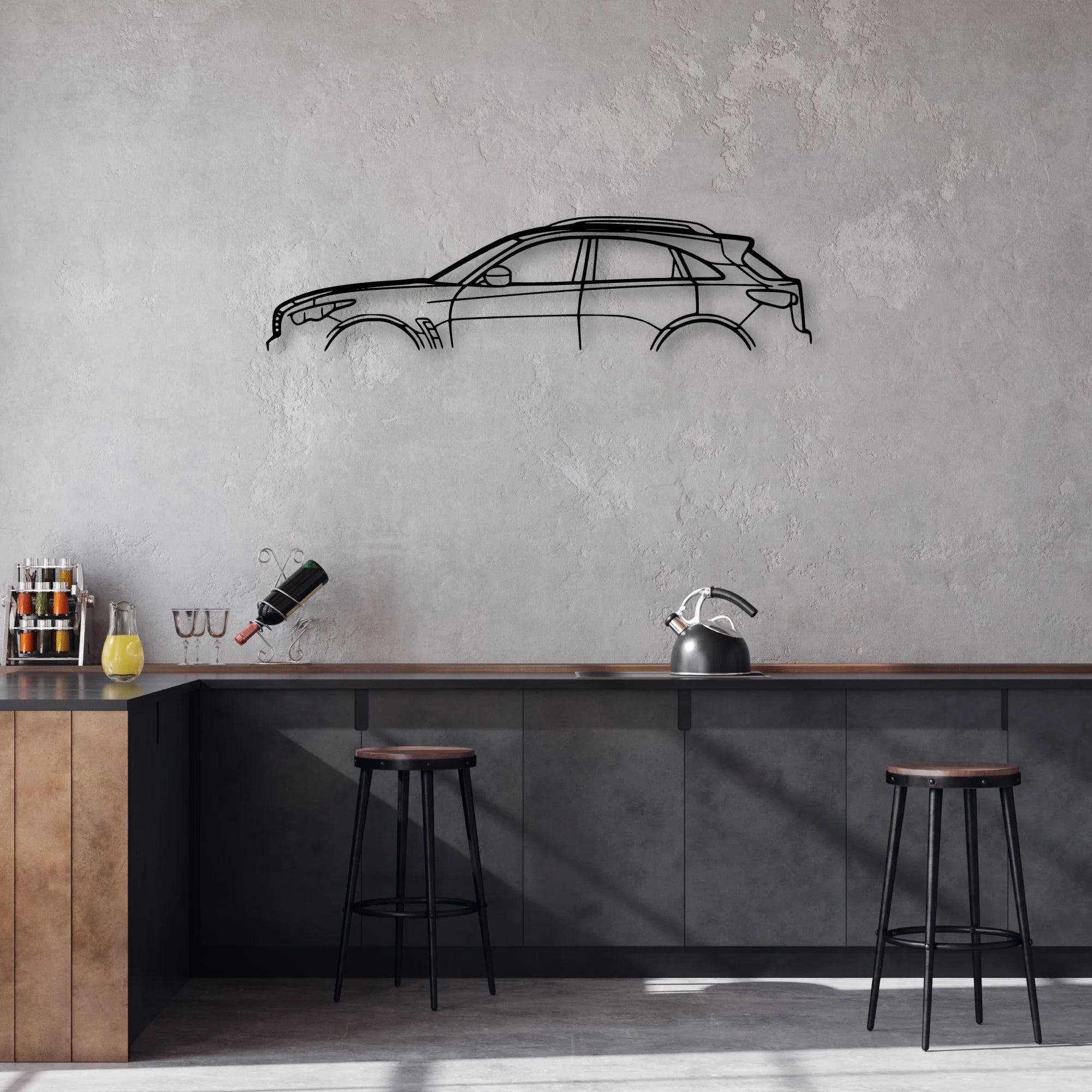 QX70S Classic Silhouette Metal Wall Art - Automotive Garage Decor
