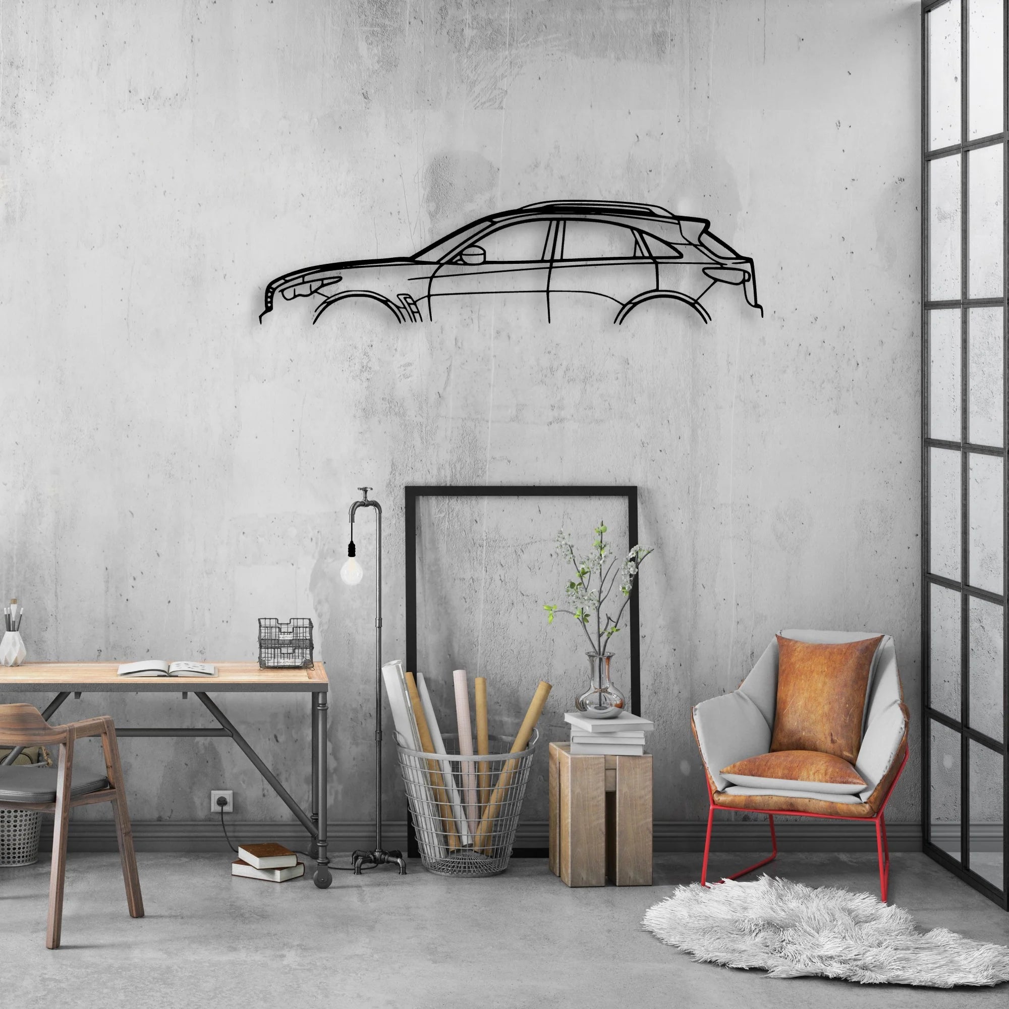 QX70S Classic Silhouette Metal Wall Art - Automotive Garage Decor