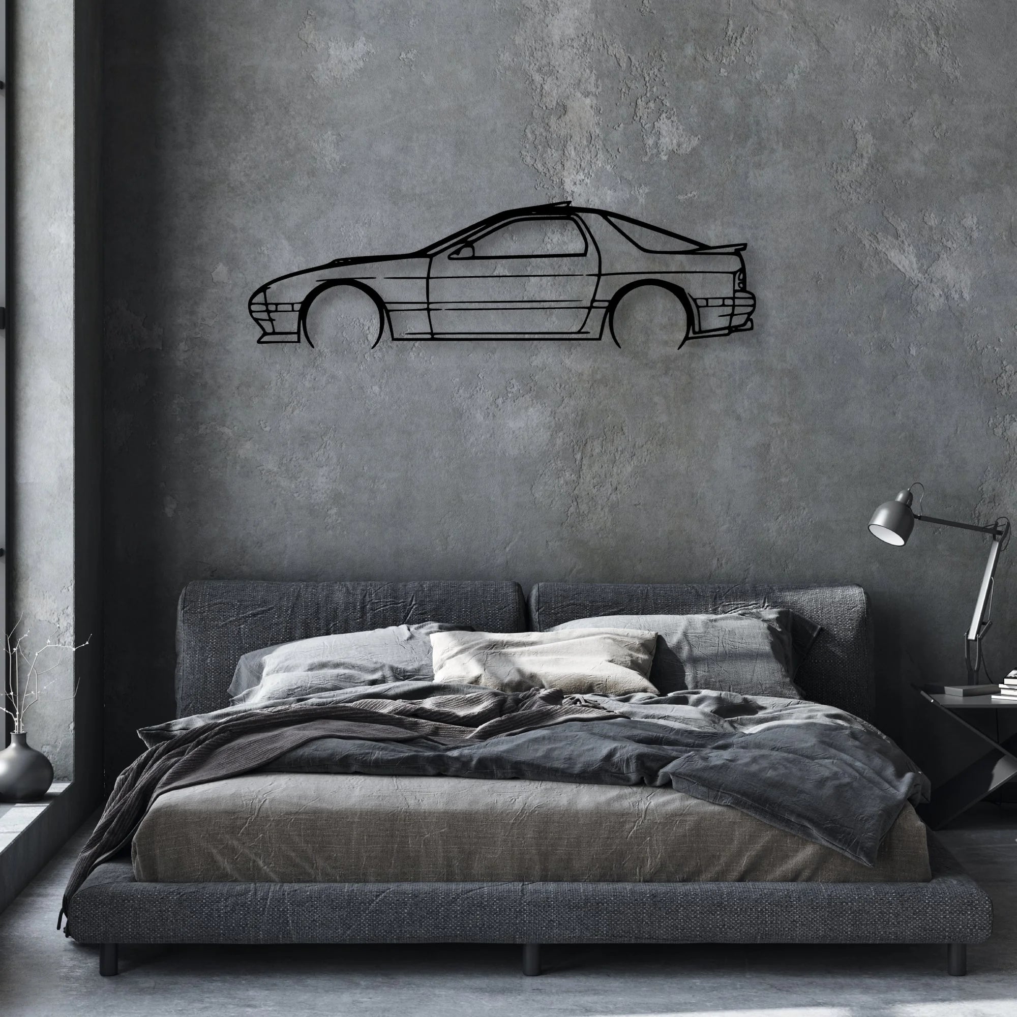 RX7 1989 Classic Silhouette Metal Wall Art - Automotive Garage Decor