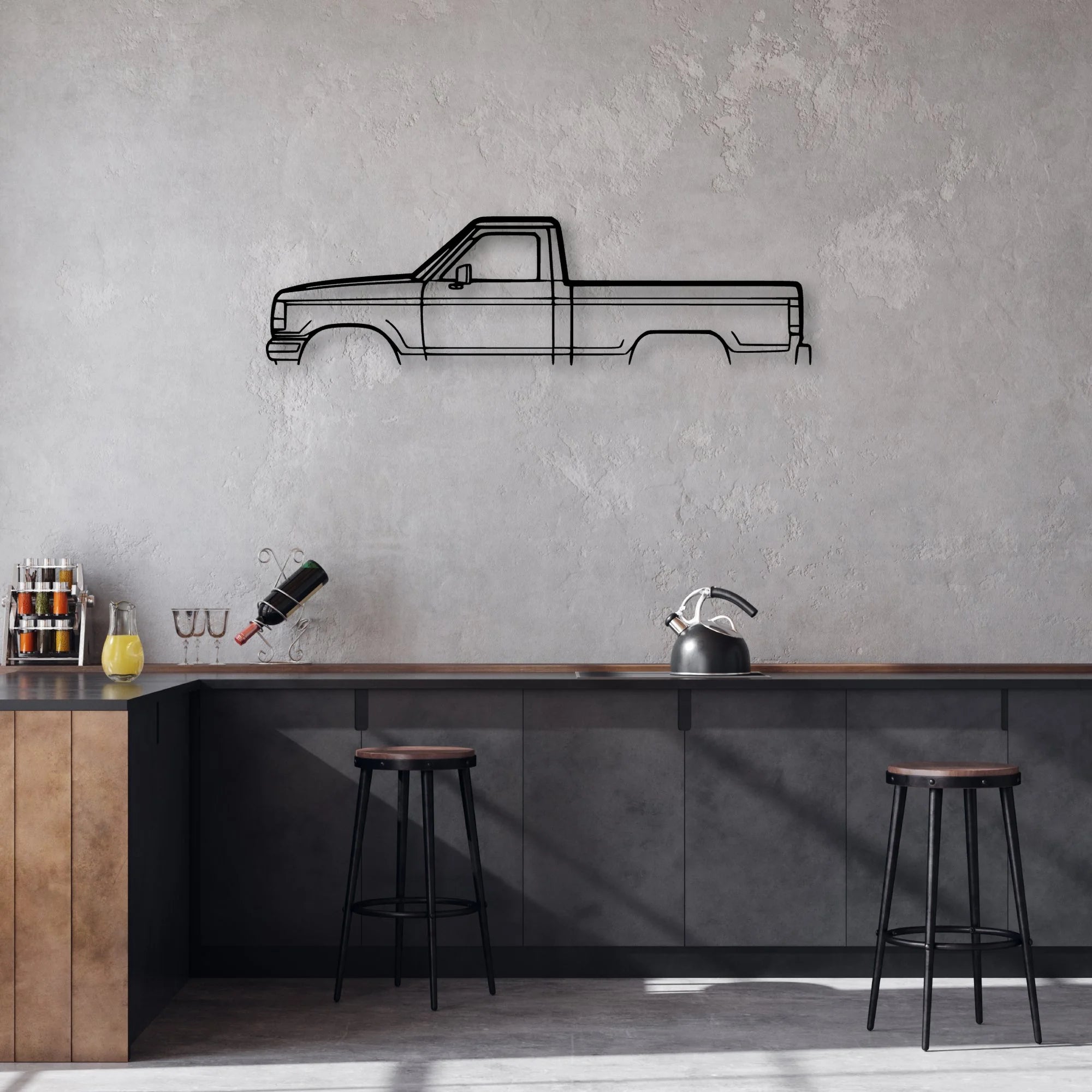 Ranger 1992 Classic Silhouette Metal Wall Art - Automotive Garage Decor