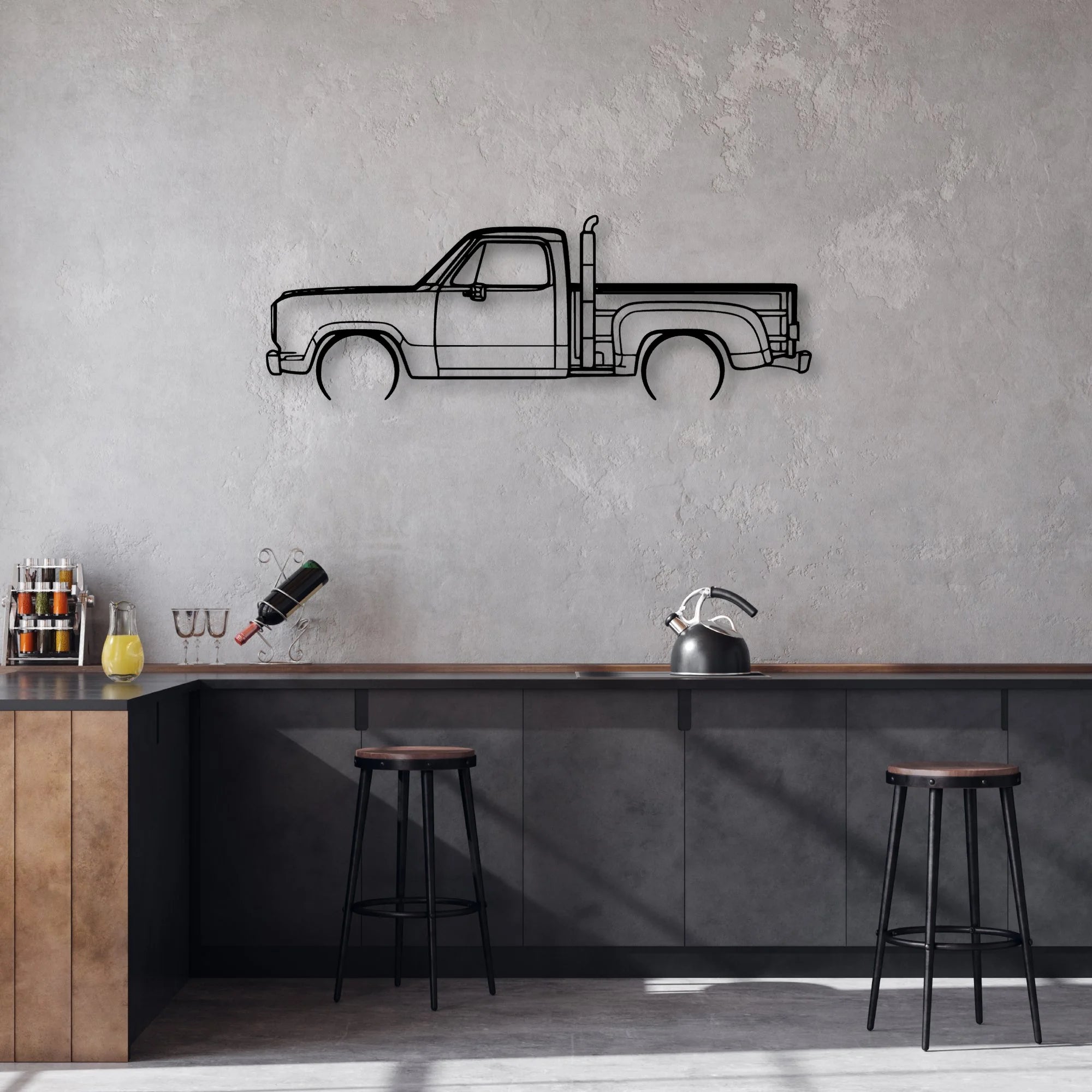 Red Express 1979 Classic Silhouette Metal Wall Art - Automotive Garage Decor