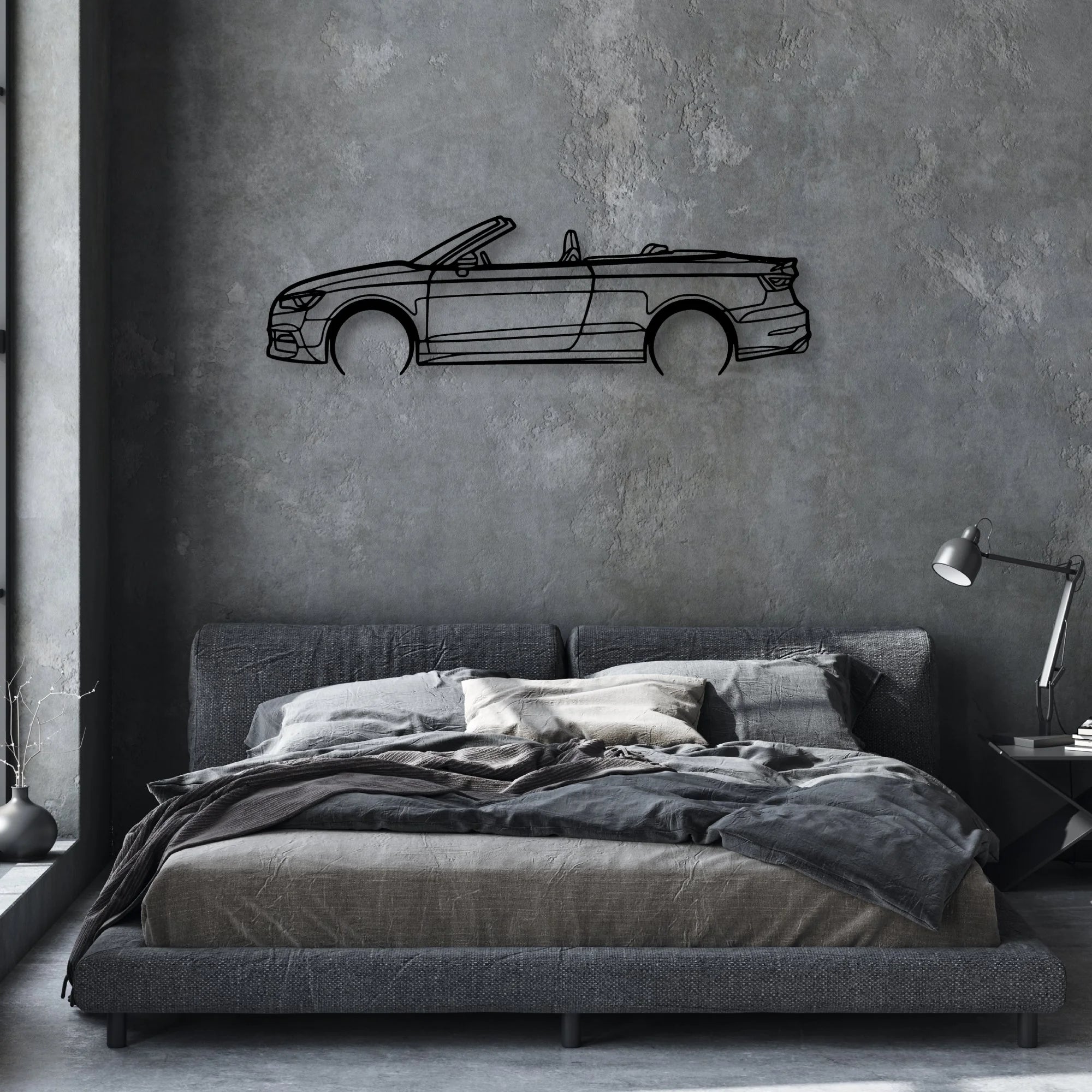 S3 Convertible 2015 Classic Silhouette Metal Wall Art - Automotive Garage Decor