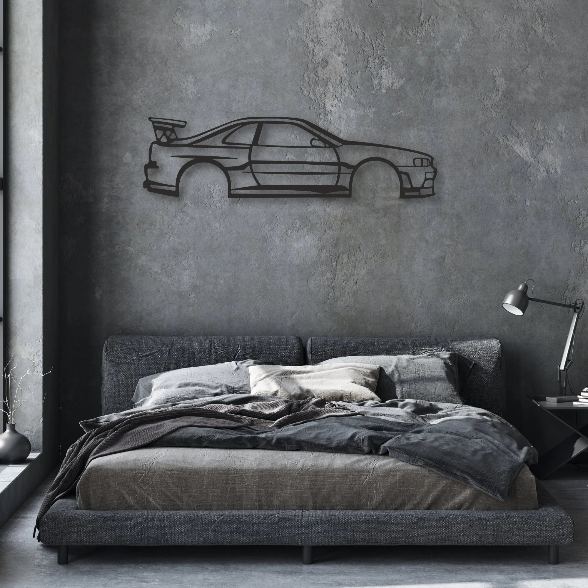 SKYLINE Classic Silhouette Metal Wall Art - Automotive Garage Decor