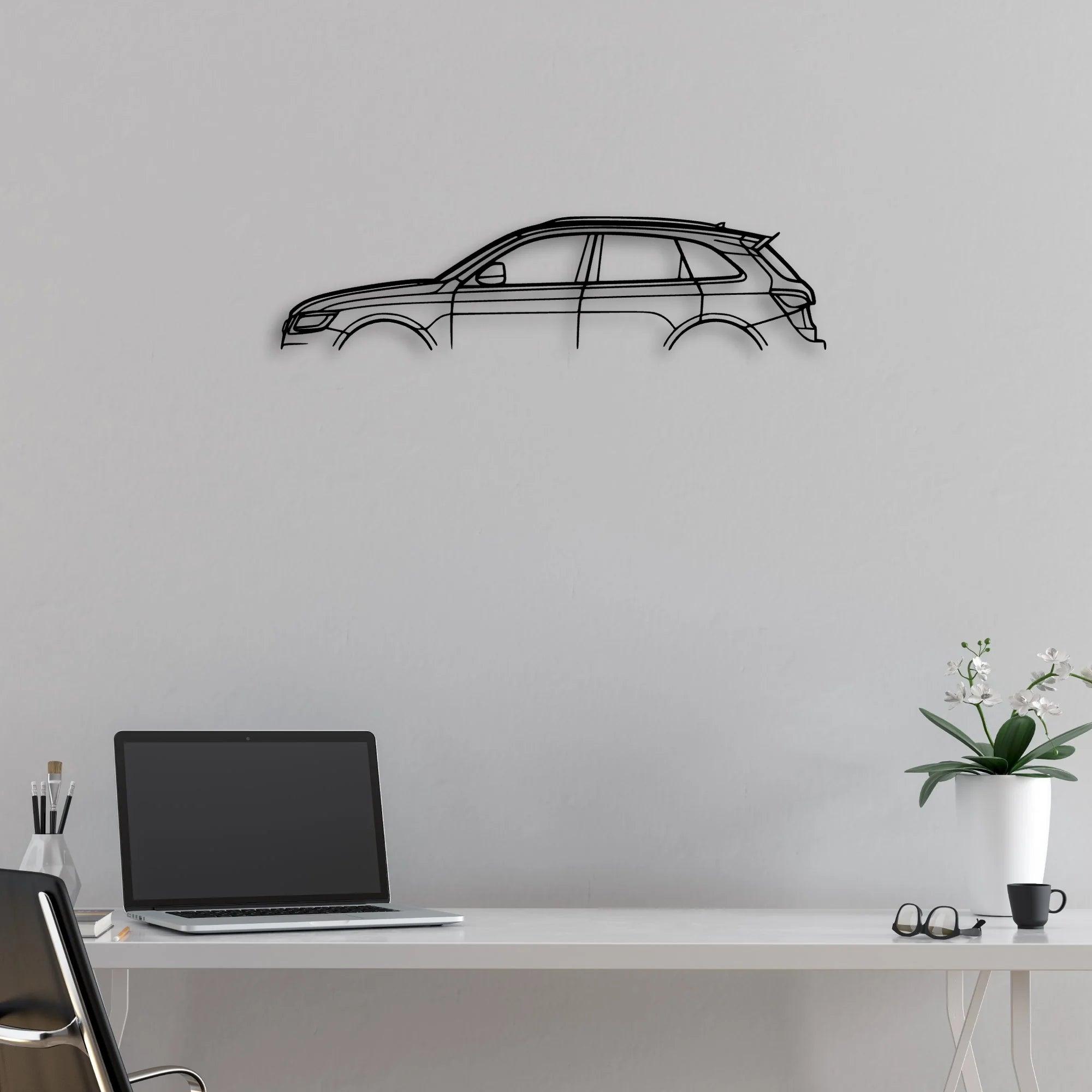 SQ5 2018 2 Classic Silhouette Metal Wall Art - Automotive Garage Decor