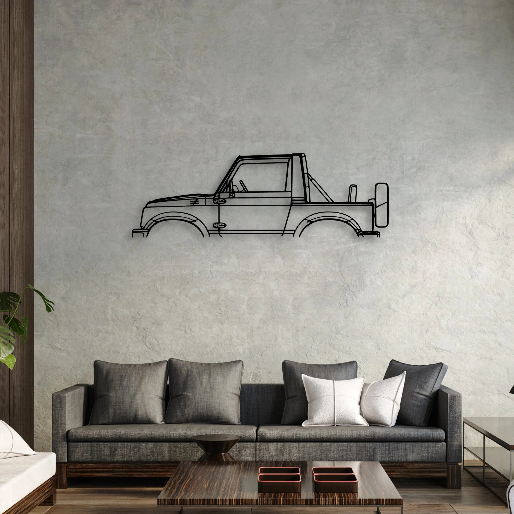 Samurai 1988 Classic Silhouette Metal Wall Art - Automotive Garage Decor